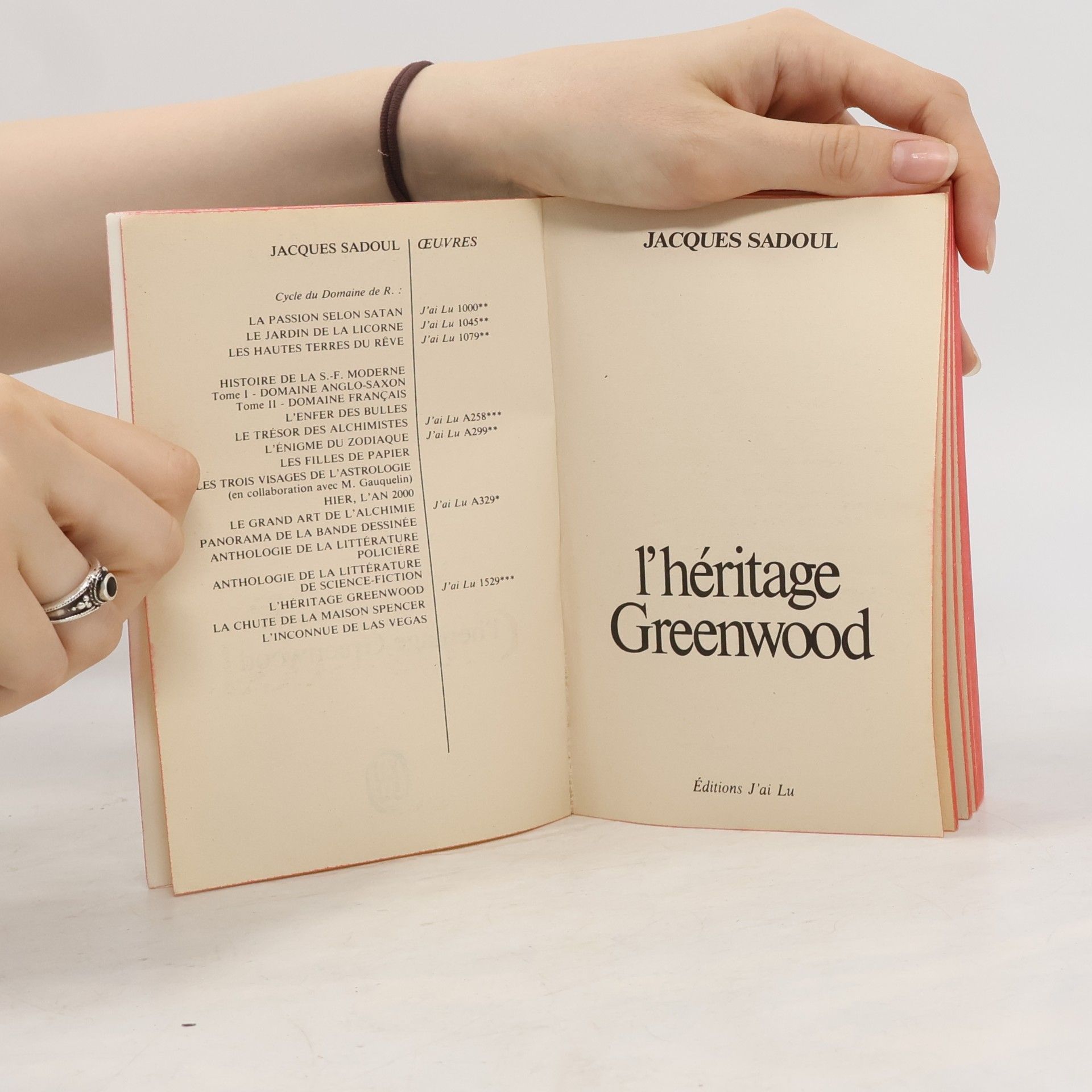 Jacques Sadoul J'AI LU - 1529: L'héritage Greenwood