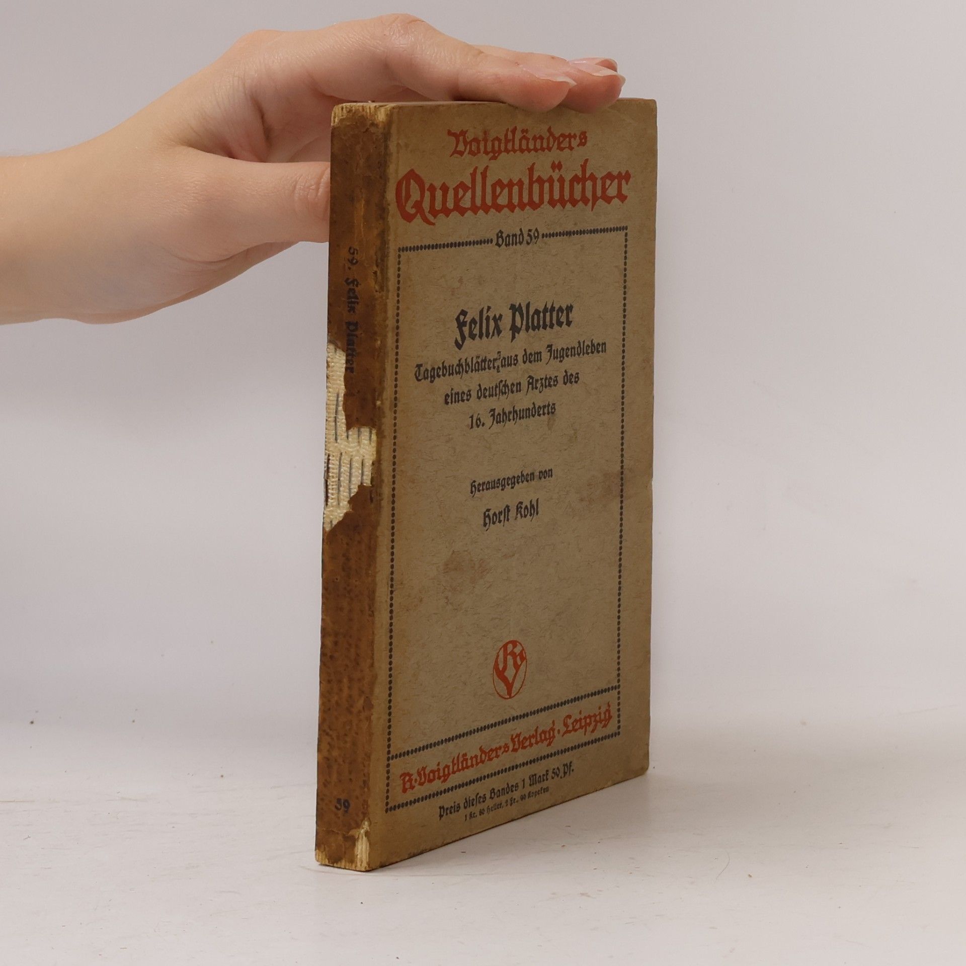 Tagebuchblätter aus dem Jugendleben eines deutschen Arztes des 16. Jahrhunderts