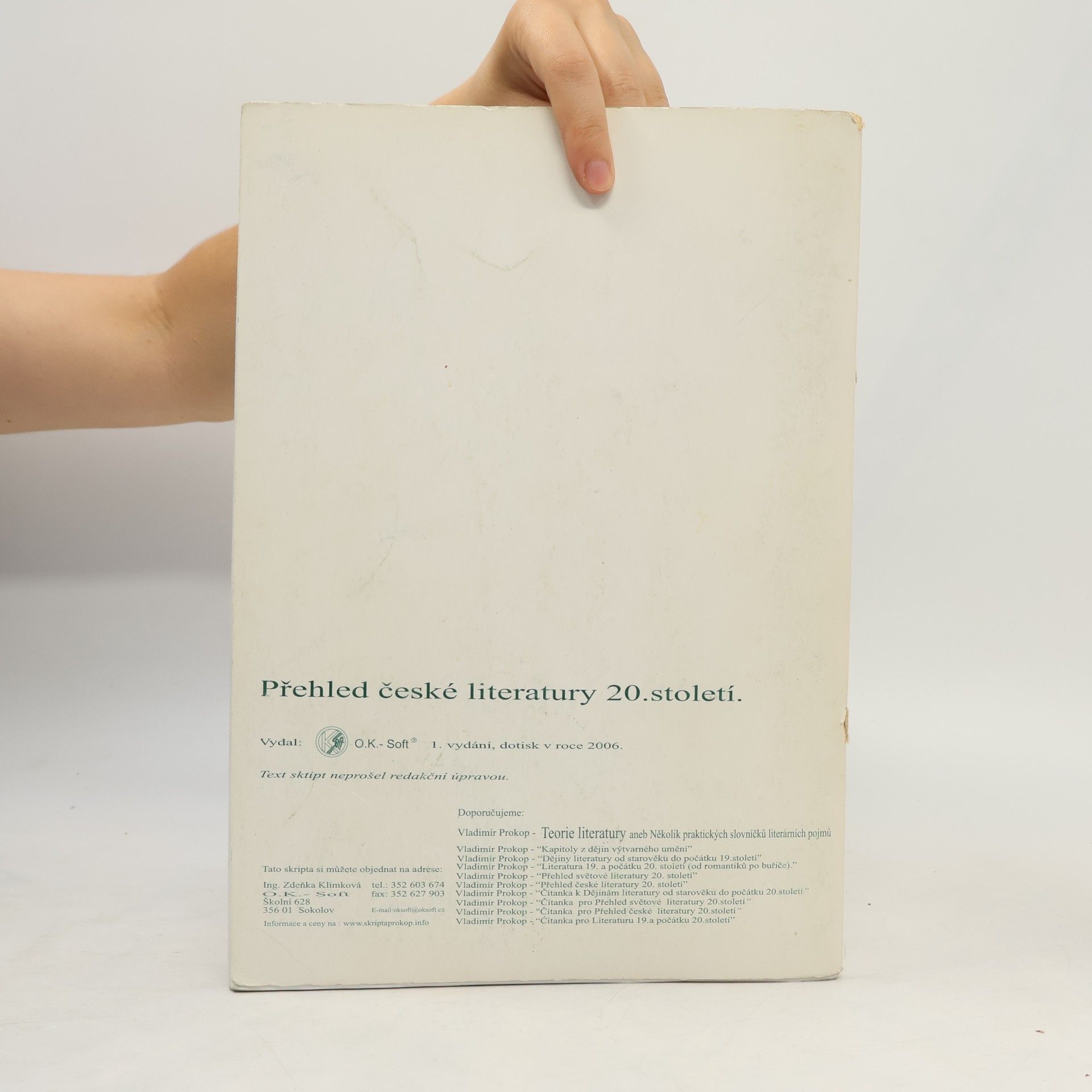 Vladimír Prokop Přehled české literatury 20. století
