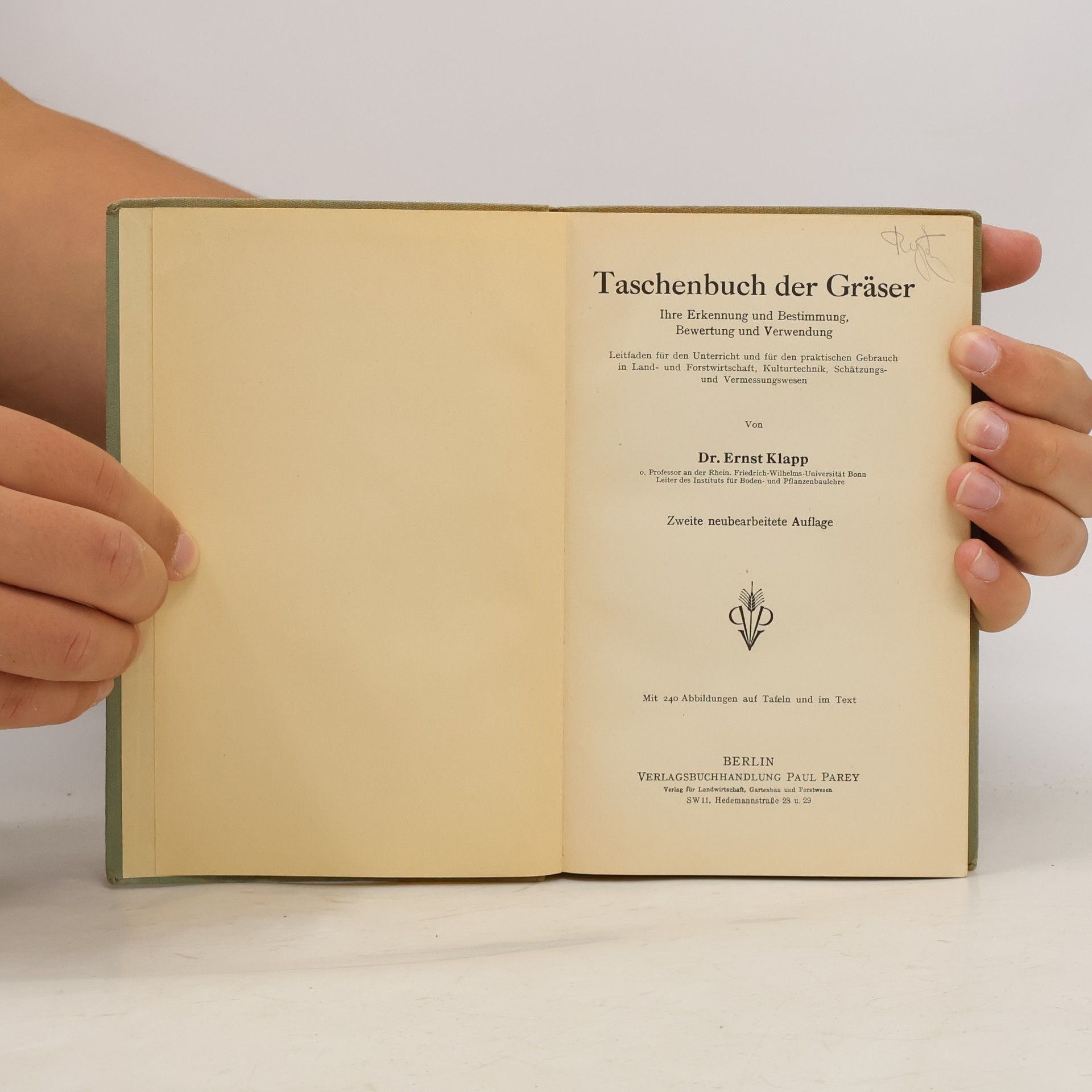 Ernst Klapp Taschenbuch der Gräsen