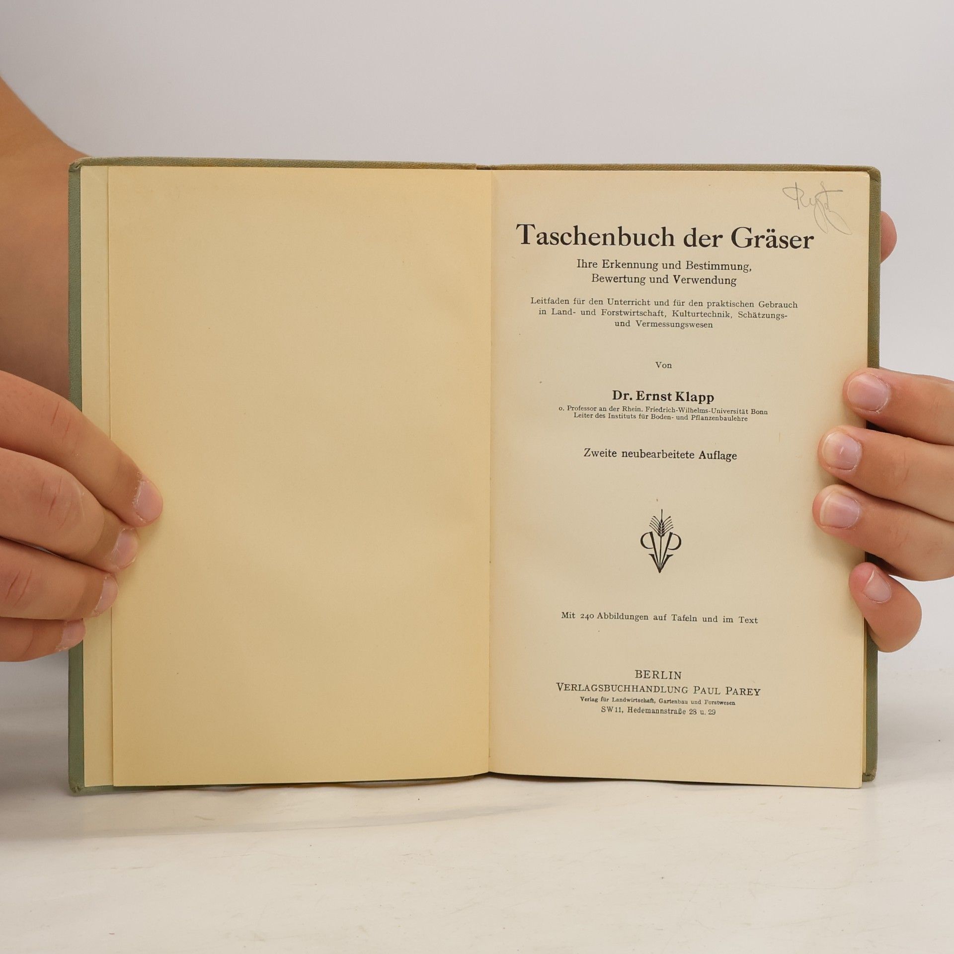 Ernst Klapp Taschenbuch der Gräsen