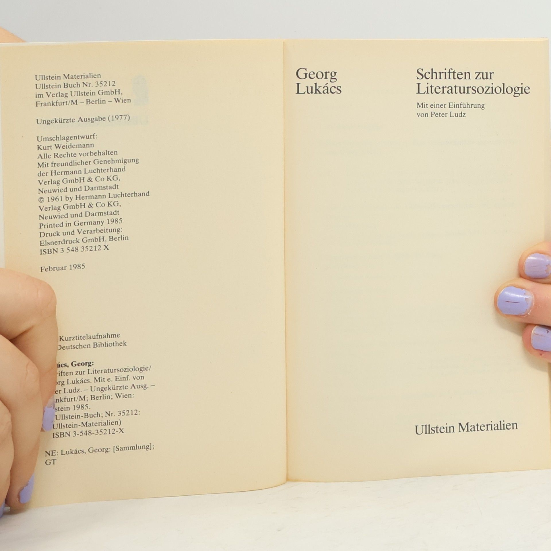 Georg Lukács Schriften zur Literatursoziologie