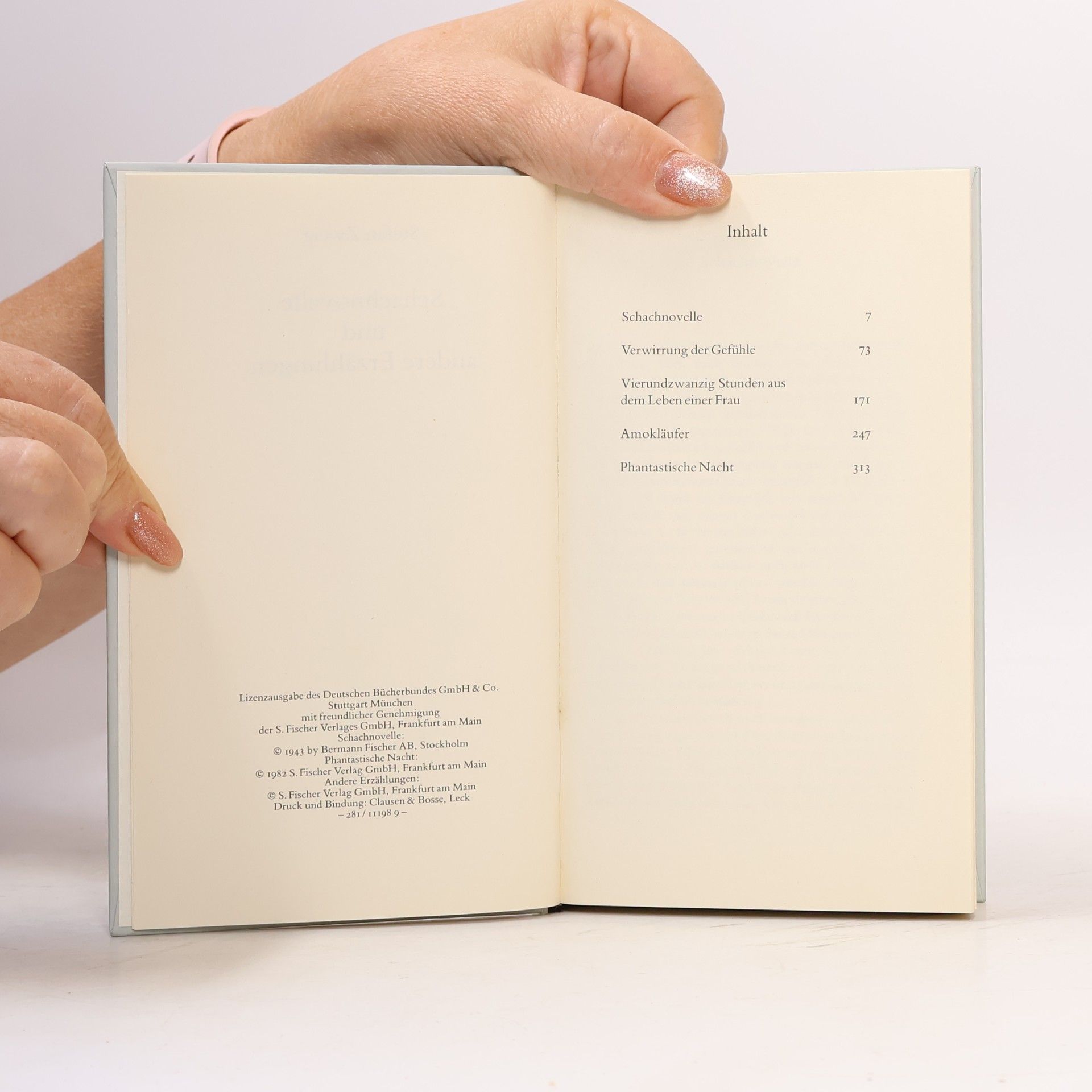 Stefan Zweig Schachnovelle und andere Erzählungen