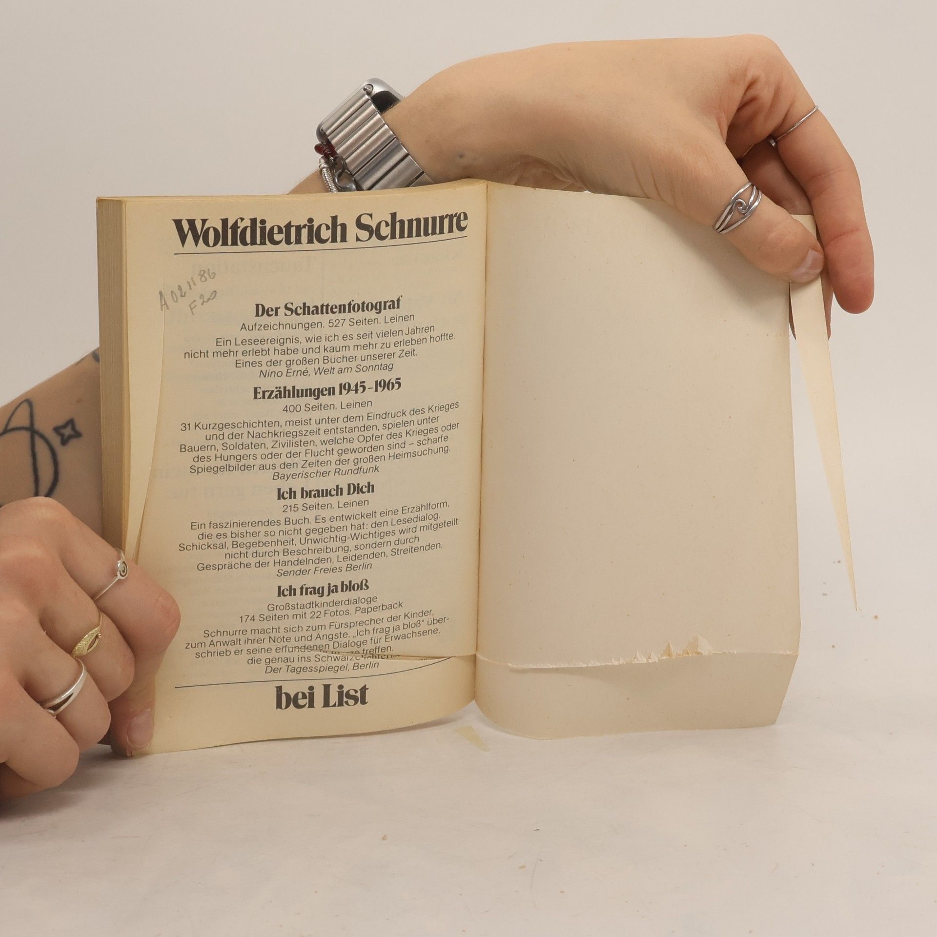 Wolf-Dietrich Schnurre Ich frag ja bloß