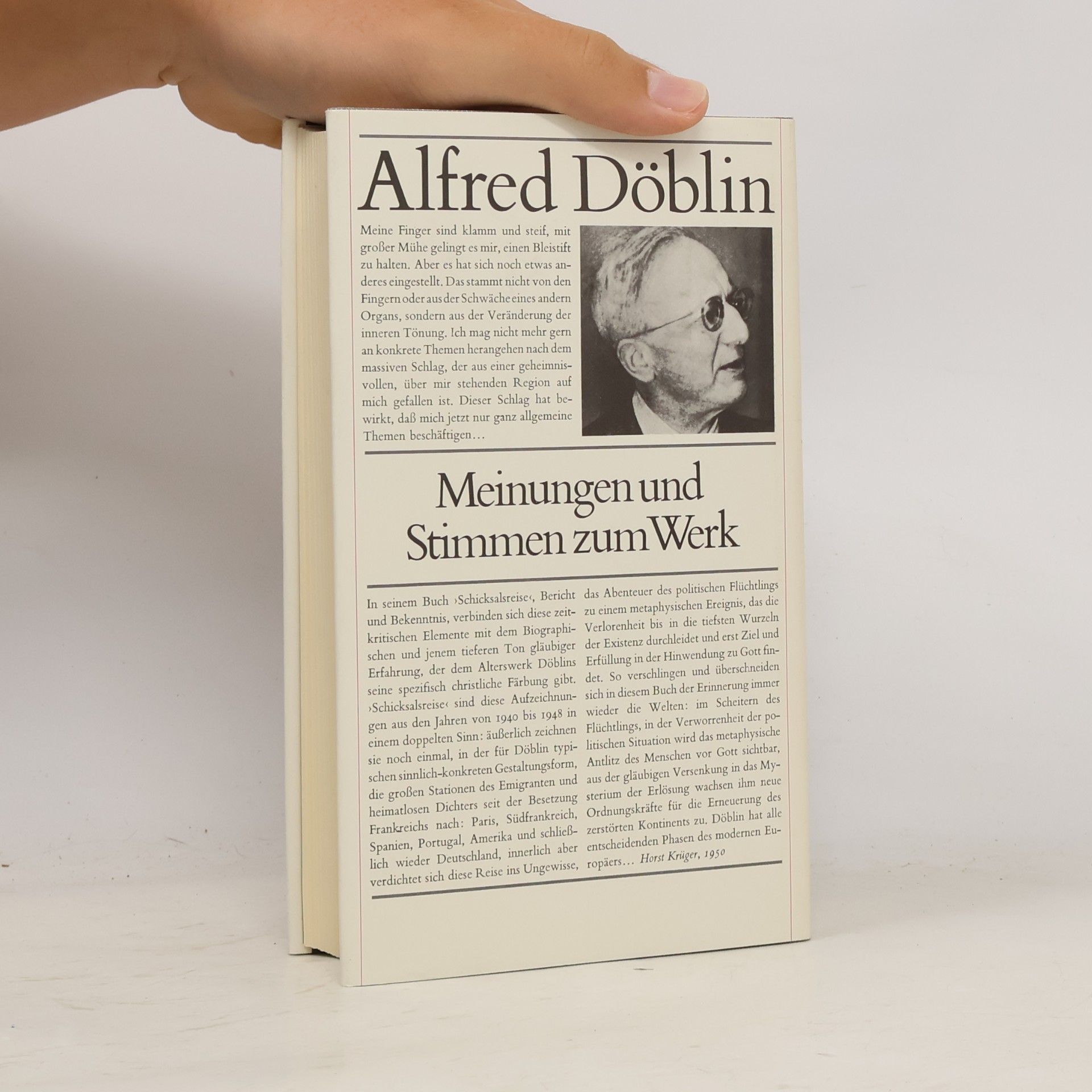 Alfred Döblin Autobiographische Schriften und letzte Aufzeichnungen