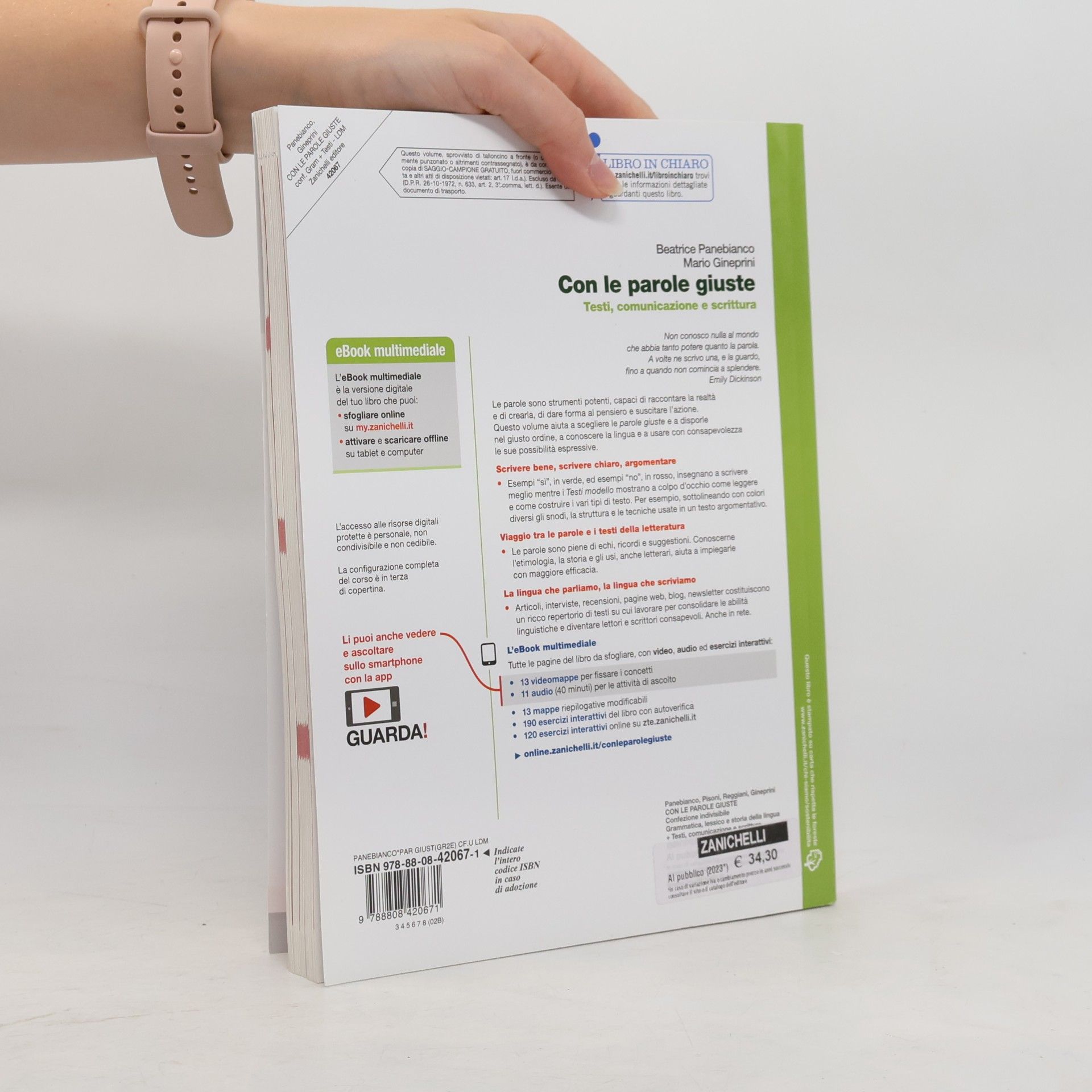 Beatrice Panebianco Con le parole giuste. Grammatica, lessico e storia della lingua. Con Testi, comunicazione e scrittura. Per le Scuole superiori. Con e-book. Con espansione online