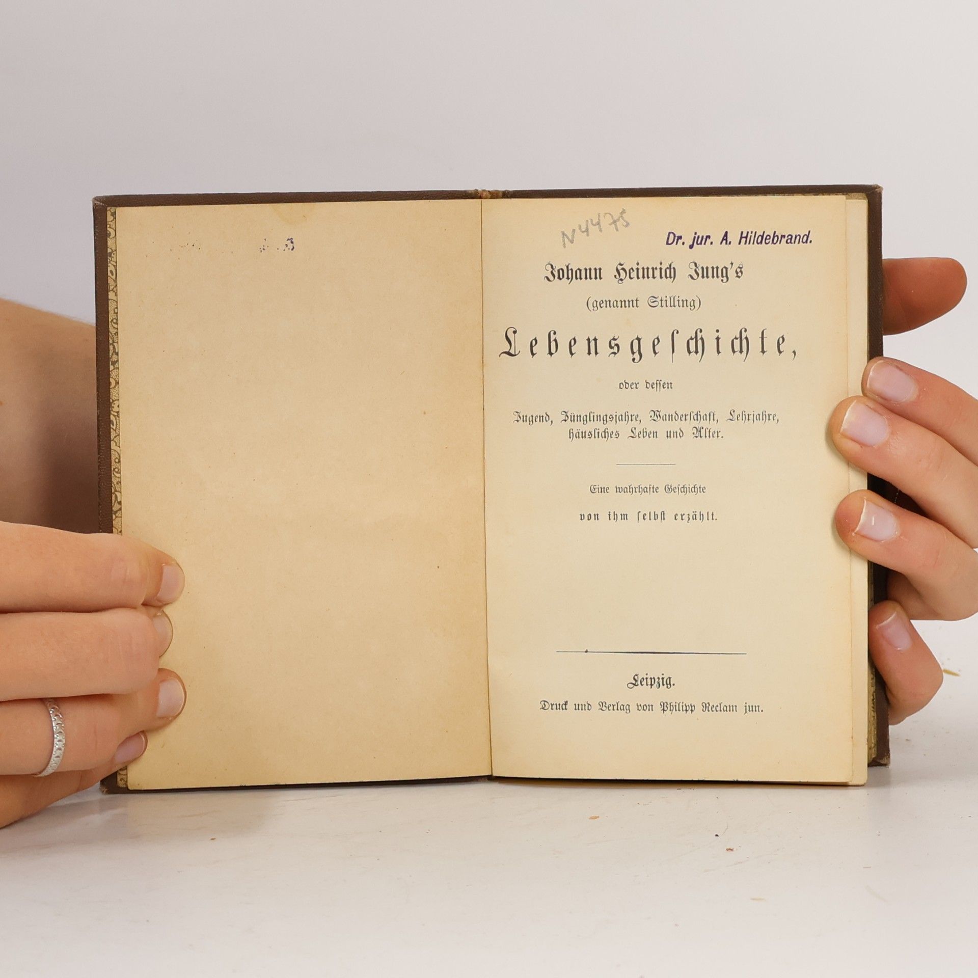 Johann Heinrich Jung-Stilling Johann Heinrich Jung’s (genannt Stilling) Lebensgeschichte, oder dessen Jugend, Jünglingsjahre, Wanderschaft, Lehrjahre, häusliches Leben und Alter