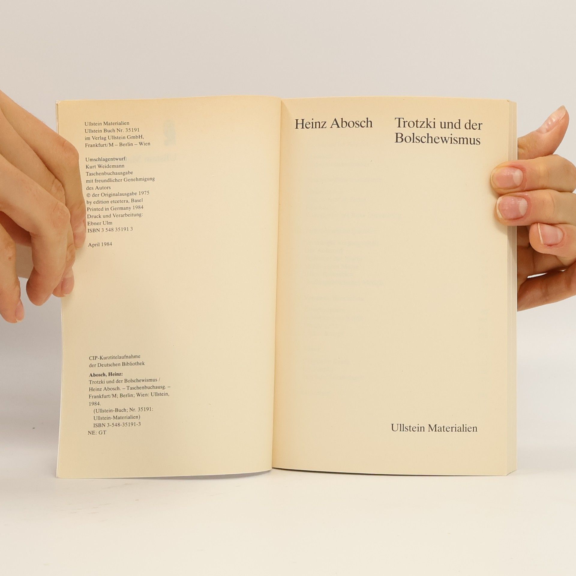 Heinz Abosch Trotzki und der Bolschewismus