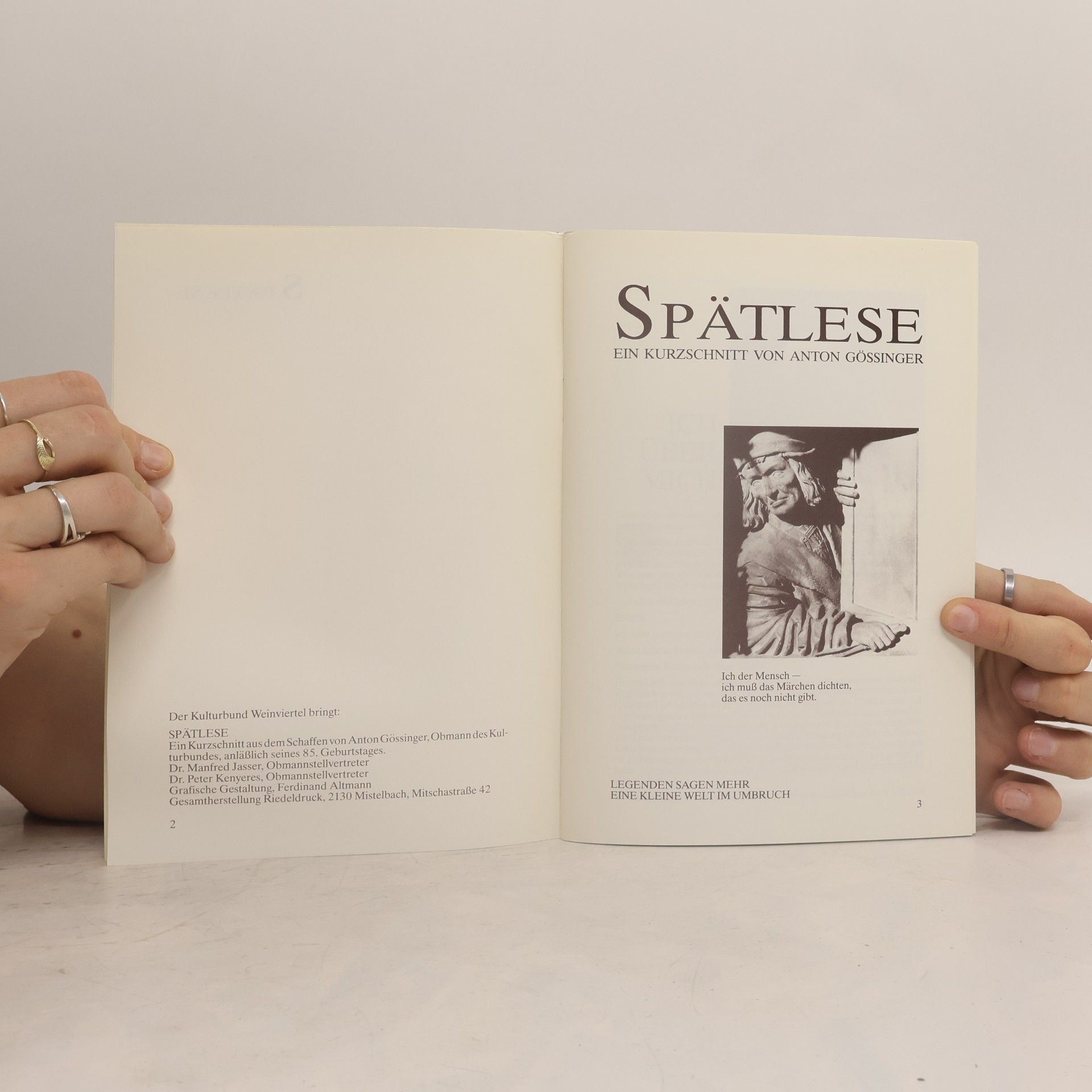 Autorenkollektiv Spätlese. Ein Kurzschnitt von Anton Gossinger