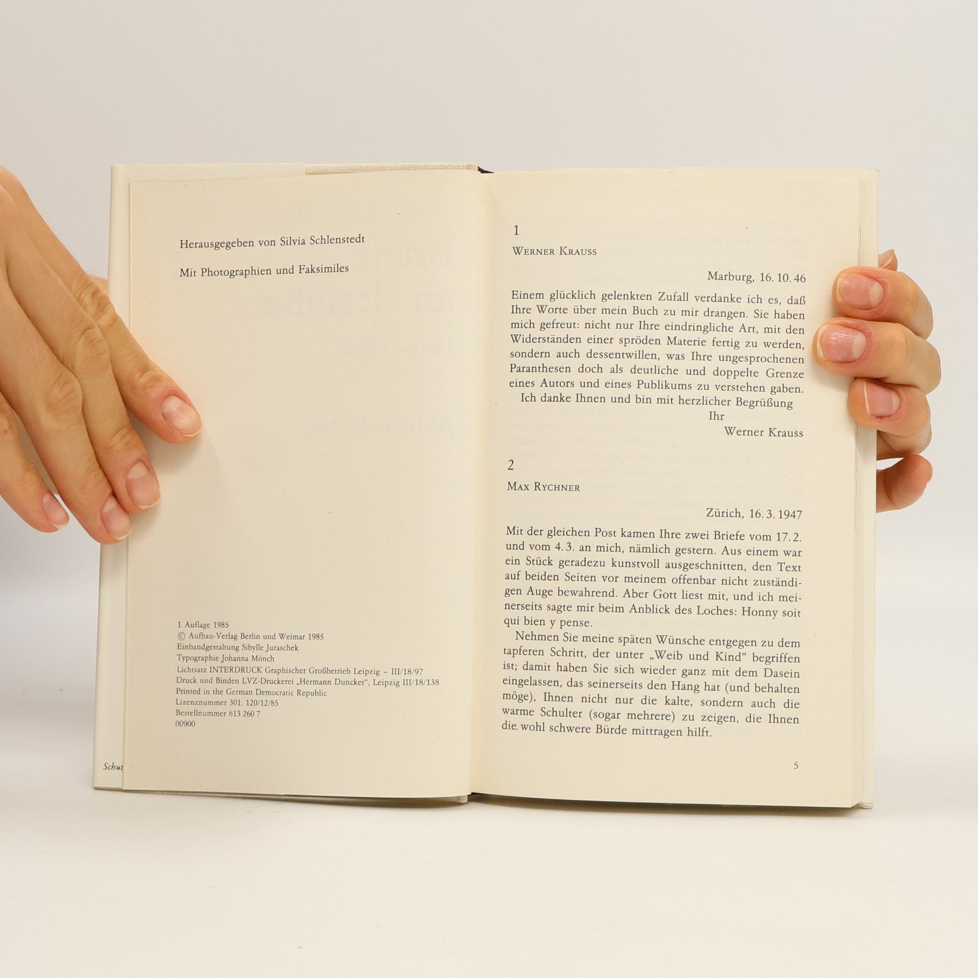 Silvia Schlenstedt Briefe an Hermlin
