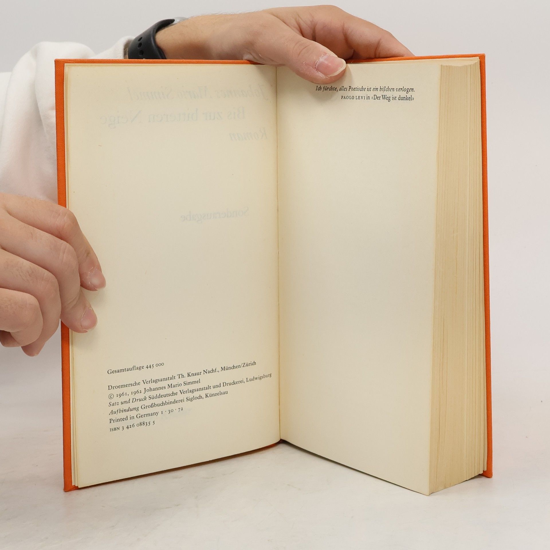 Johannes Mario Simmel Bis zur bitteren Neige
