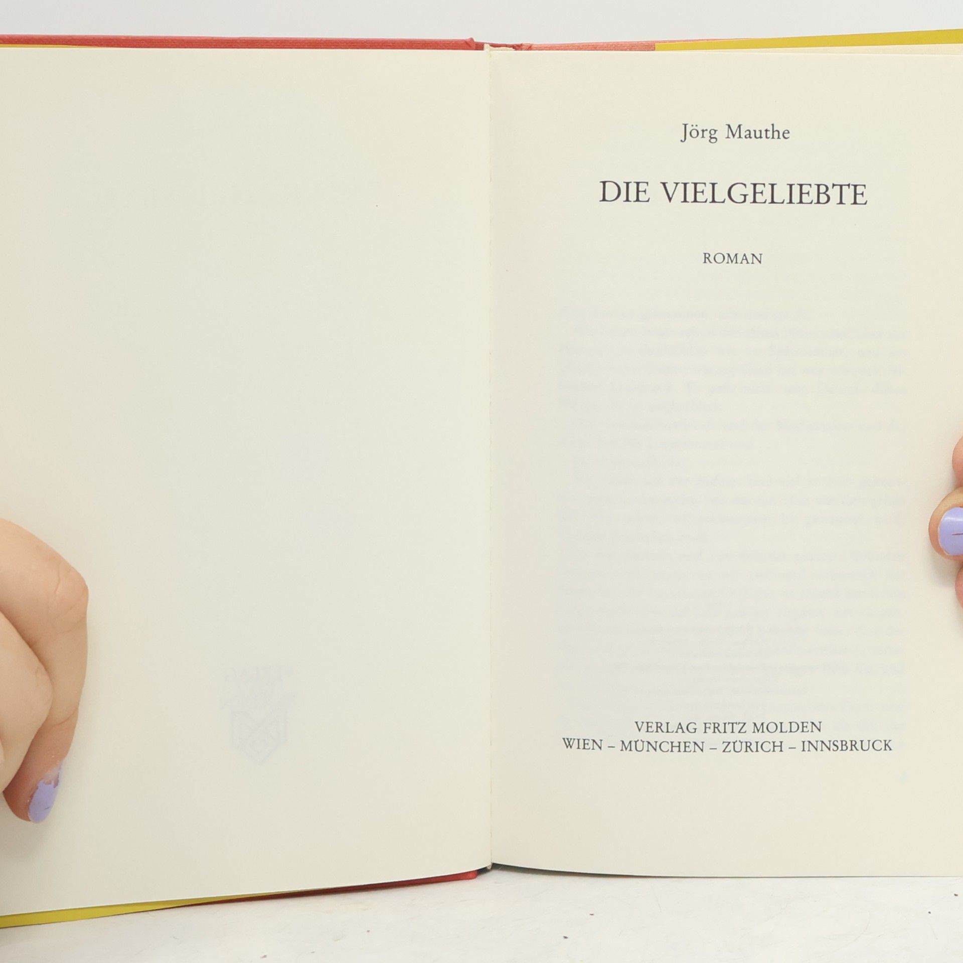 Jörg Mauthe Die Vielgeliebte