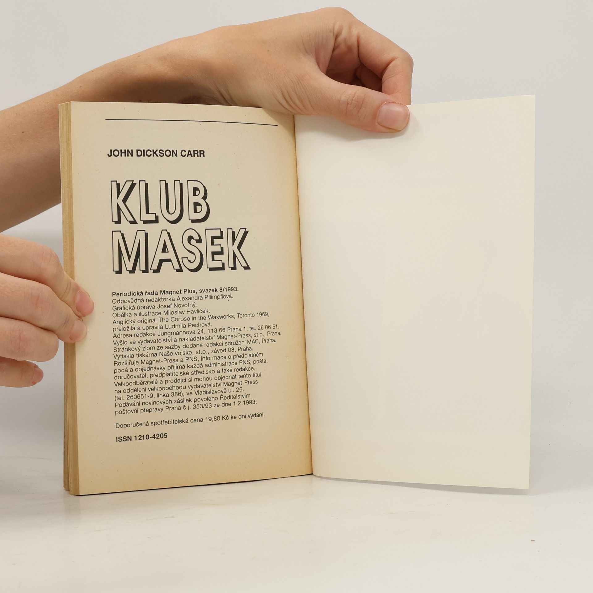 John Dickson Carr Klub masek. Vraždy v muzeu voskových figurín