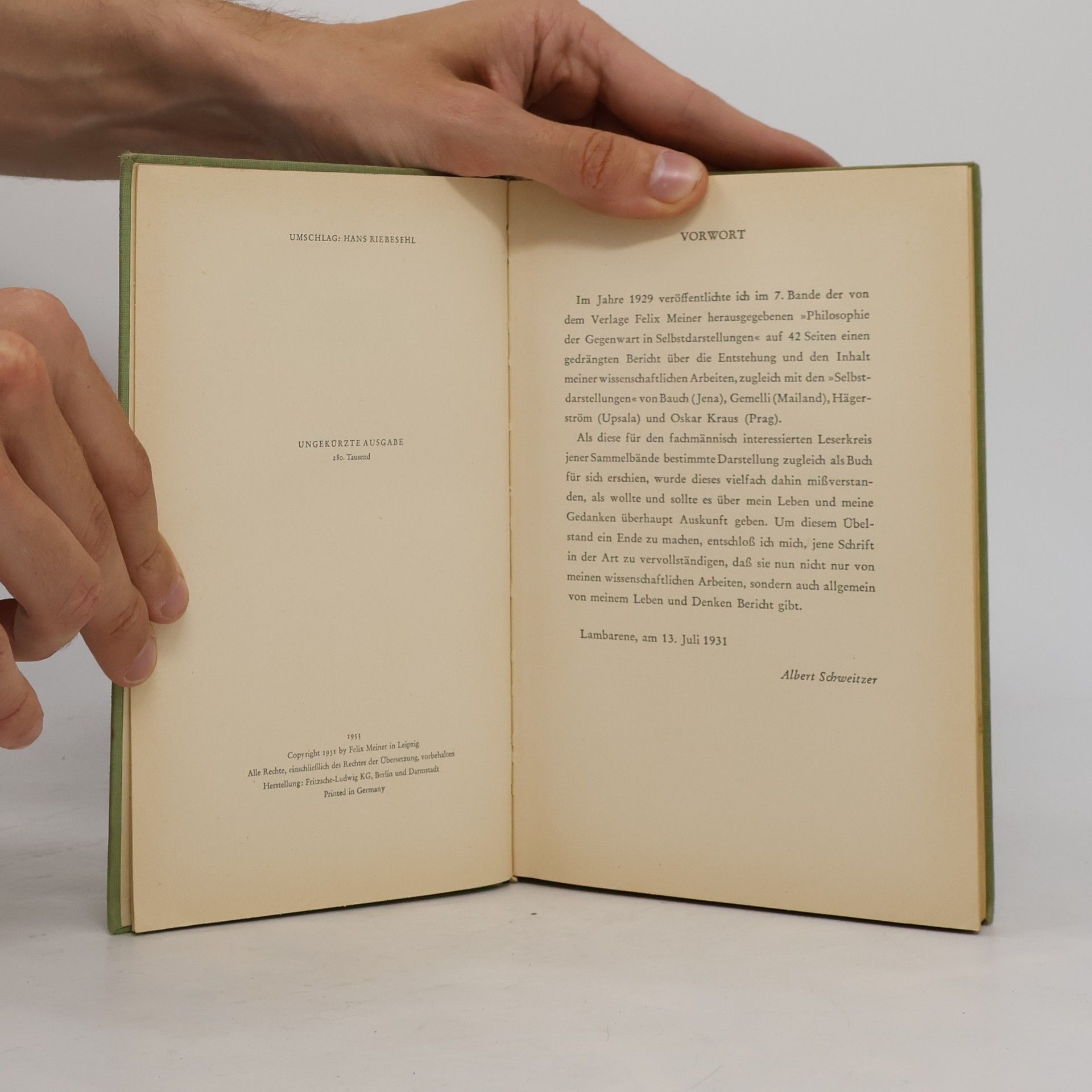 Albert Schweitzer Aus meinem Leben und Denken