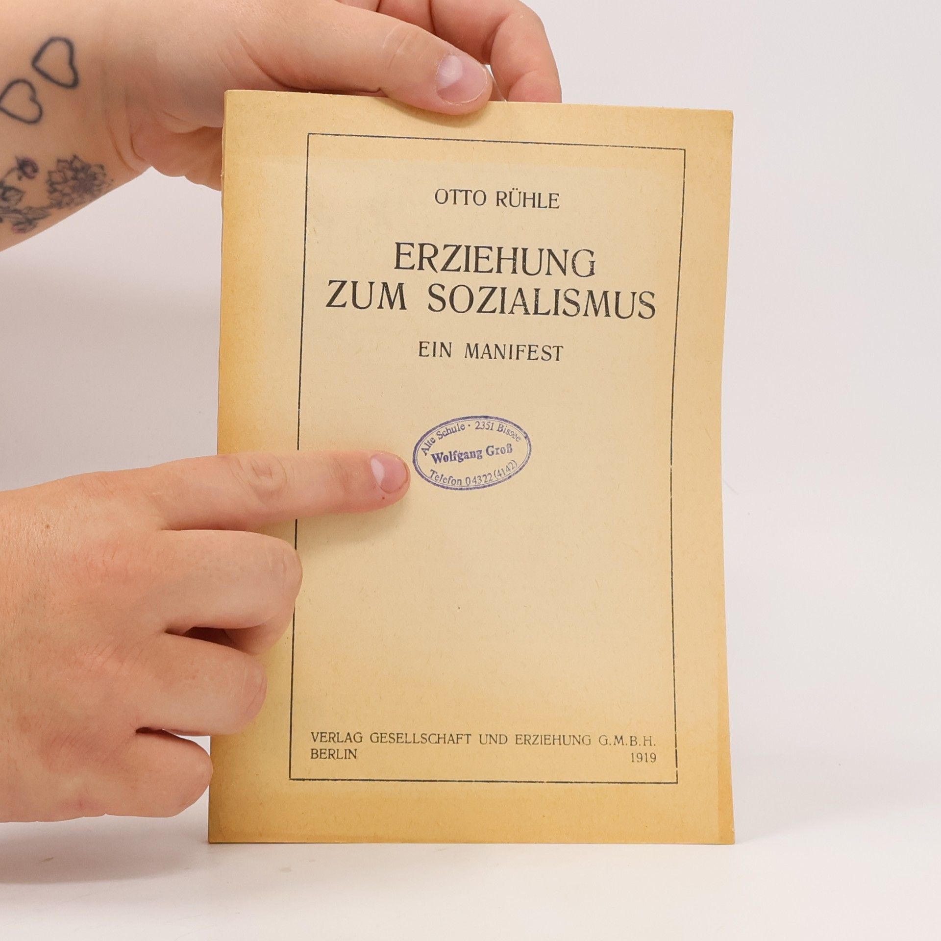 Otto Rühle Erziehung zum Sozialismus