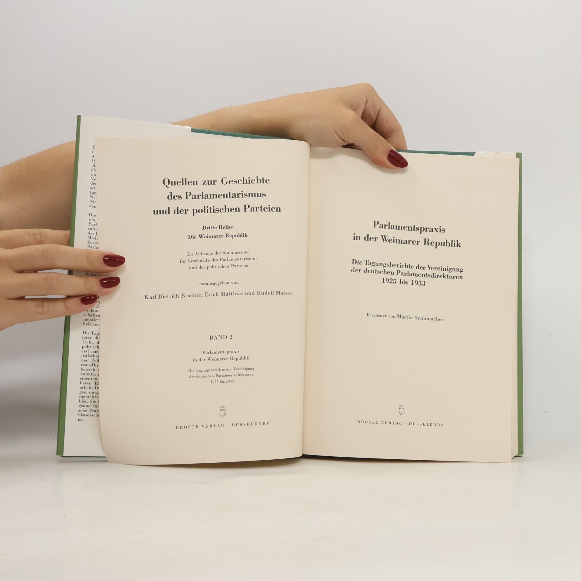Martin Schumacher Parlamentspraxis in der Weimarer Republik