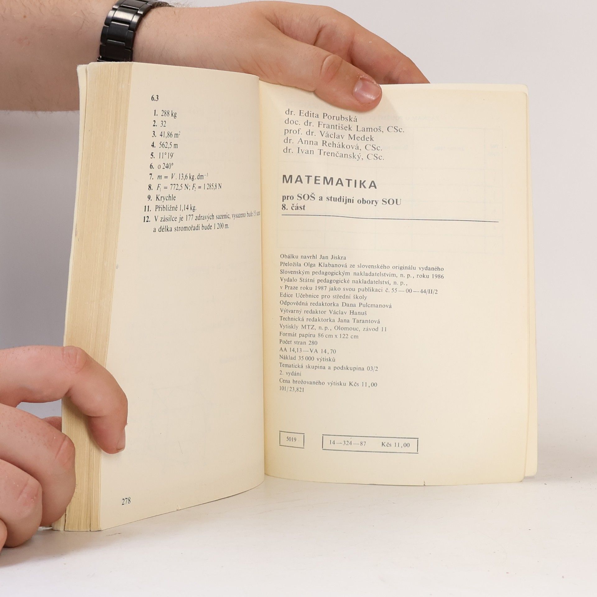 Autores varios Matematika pro SOŠ a studijní obory SOU. 8. část
