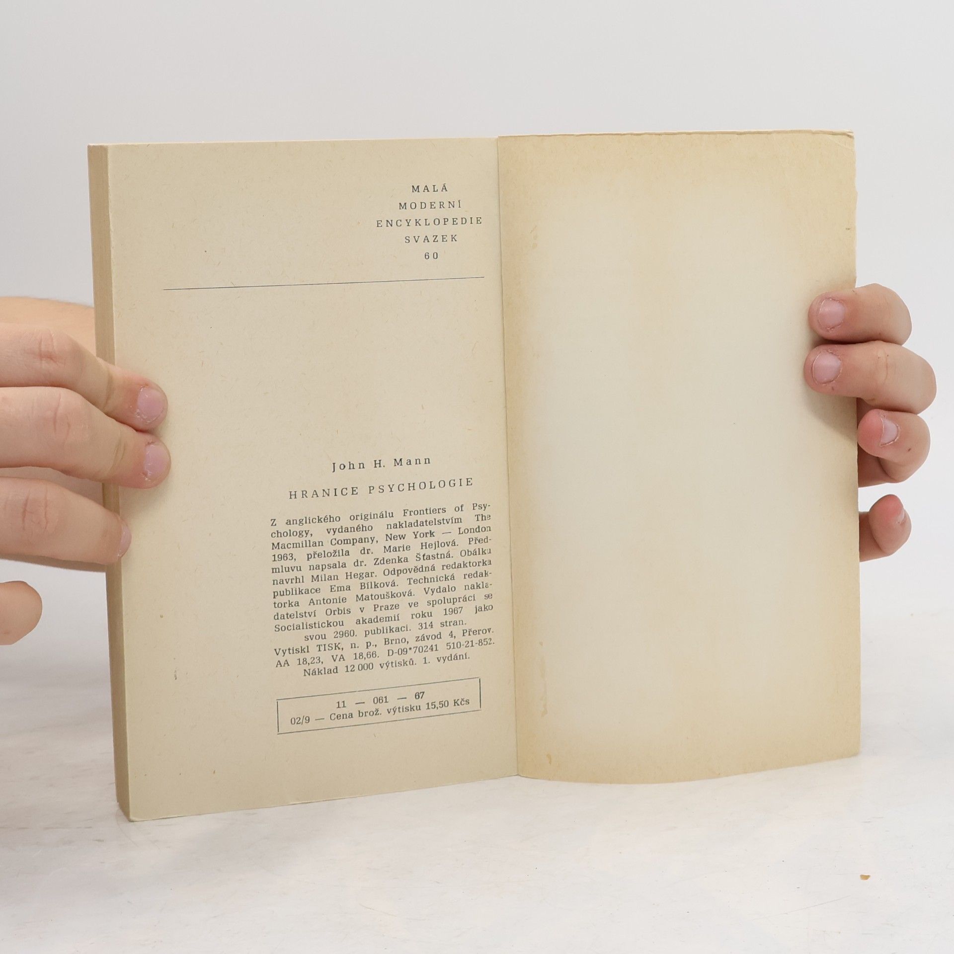 John Harvey Mann Malá moderní encyklopedie. Hranice psychologie