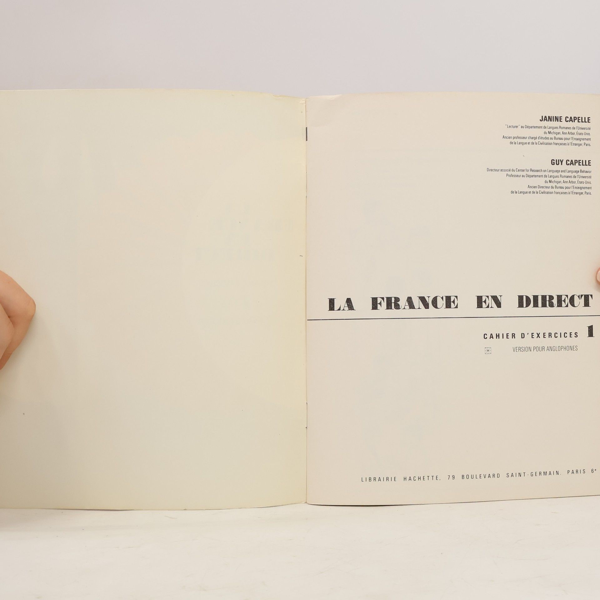 Janine Capelle La France en direct 1. Cahier d'exercices