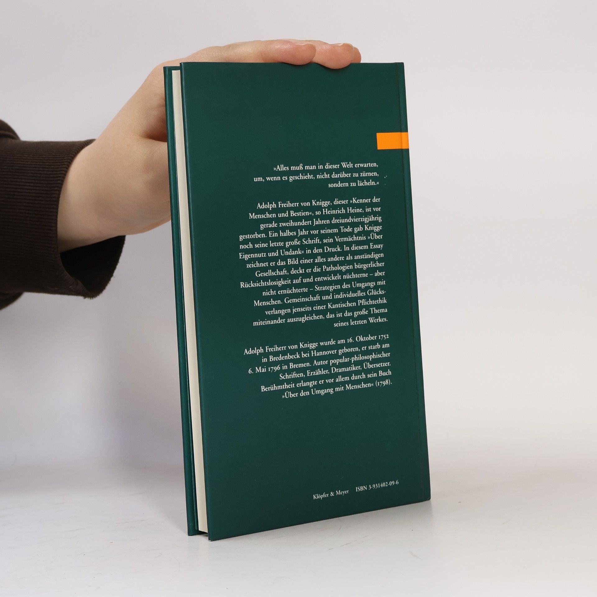 Adolph Knigge Über Eigennutz und Undank