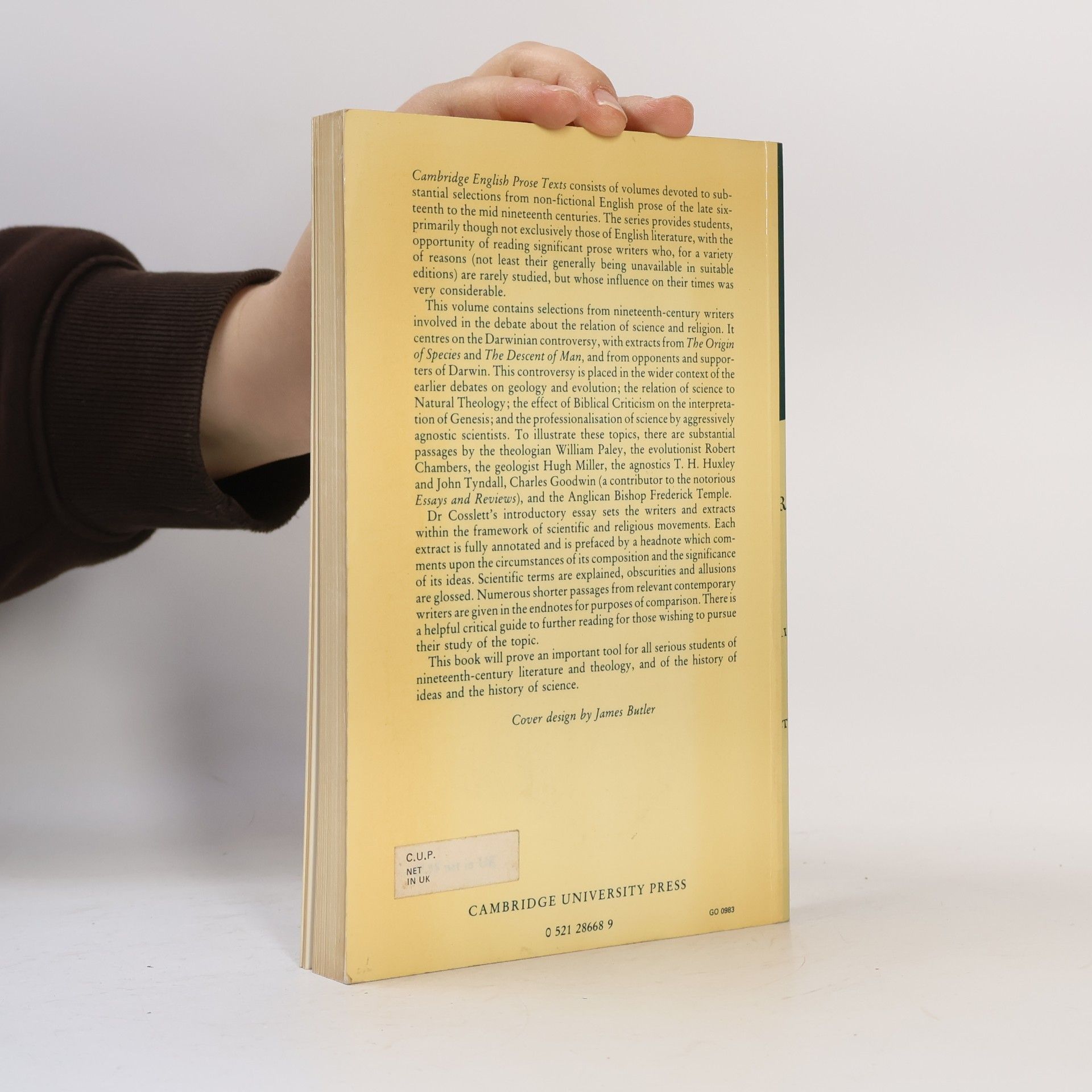 Tess Cosslett Cambridge English Prose Texts: Science And Religion In The 19th Century