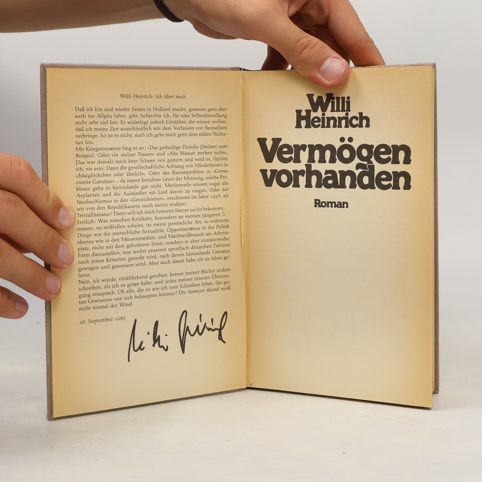 Willi Heinrich Vermögen vorhanden