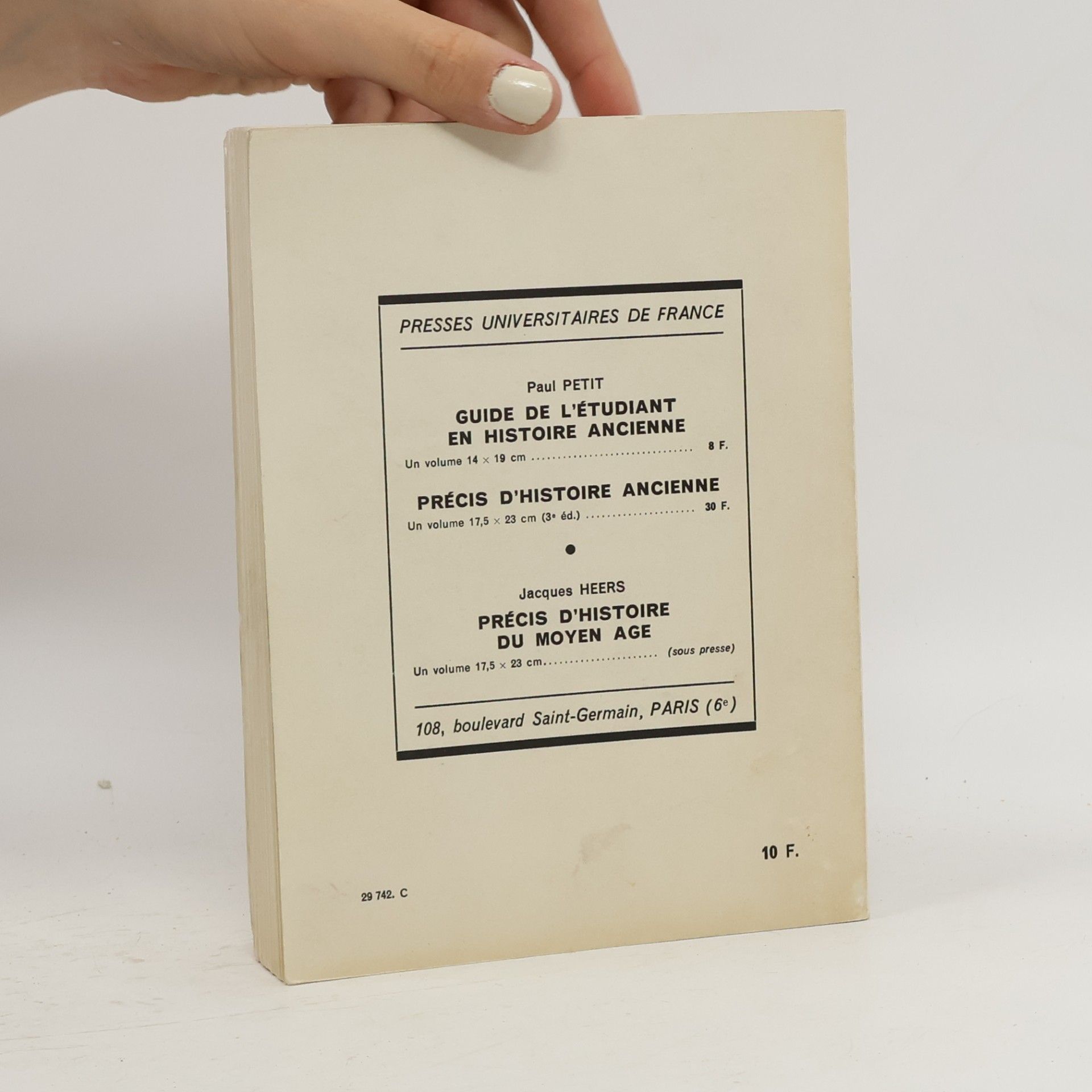 Marcel Pacaut Guide de l'étudiant en histoire médiévale
