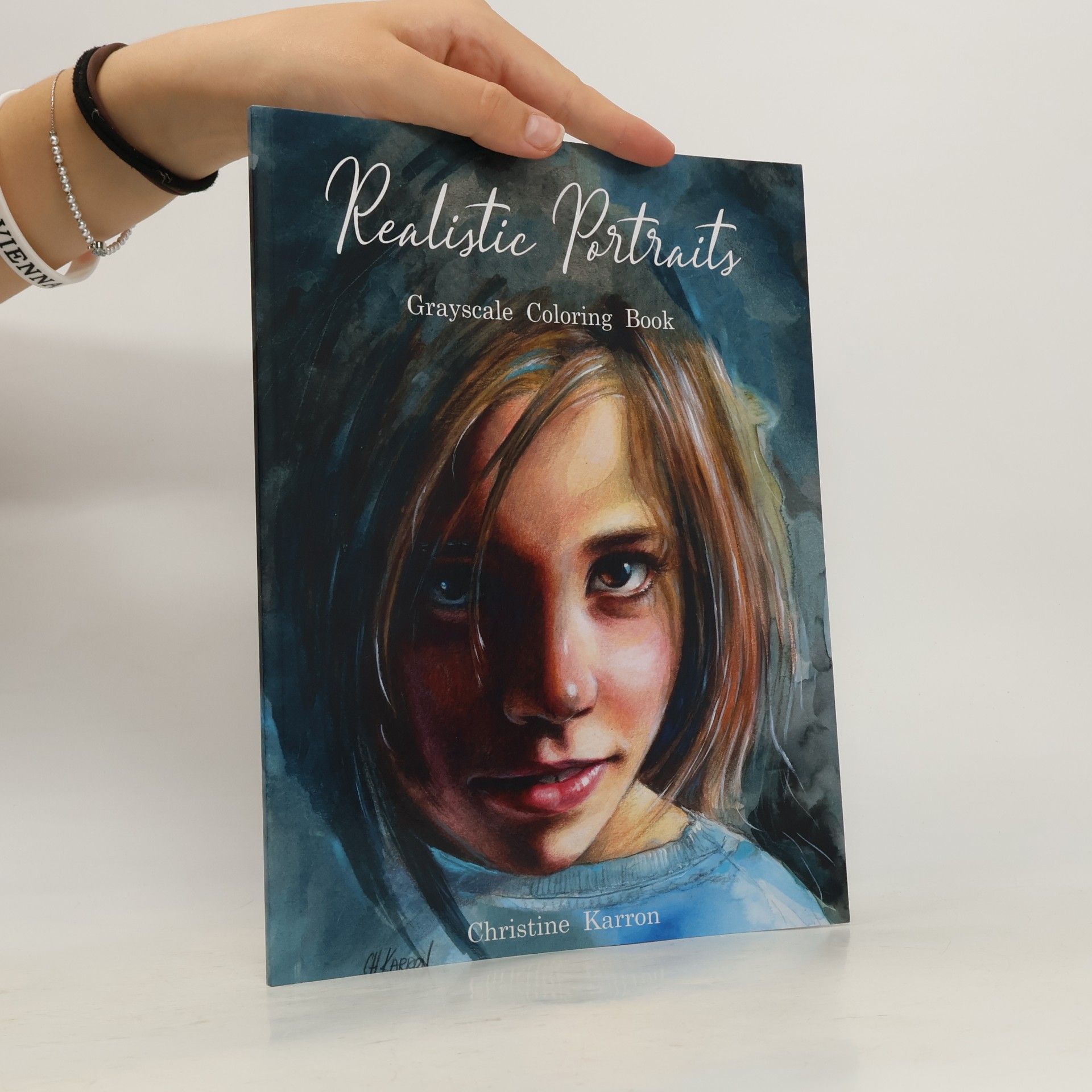 Christine Karron Realistic Portraits Grayscale Coloring Book