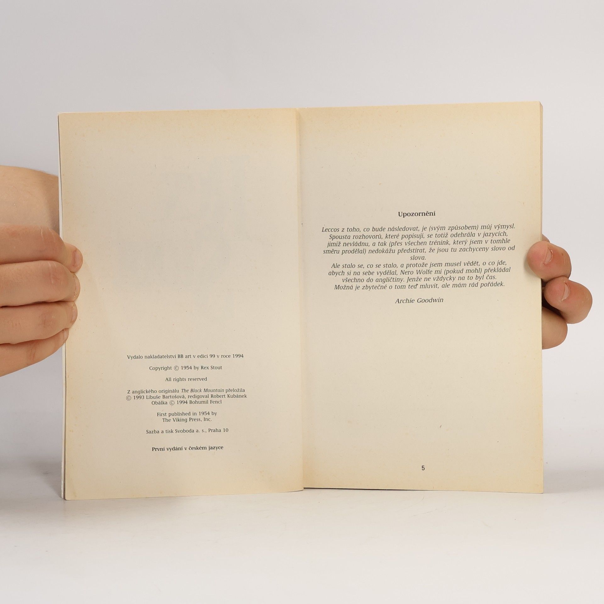 Rex Stout Černá Hora