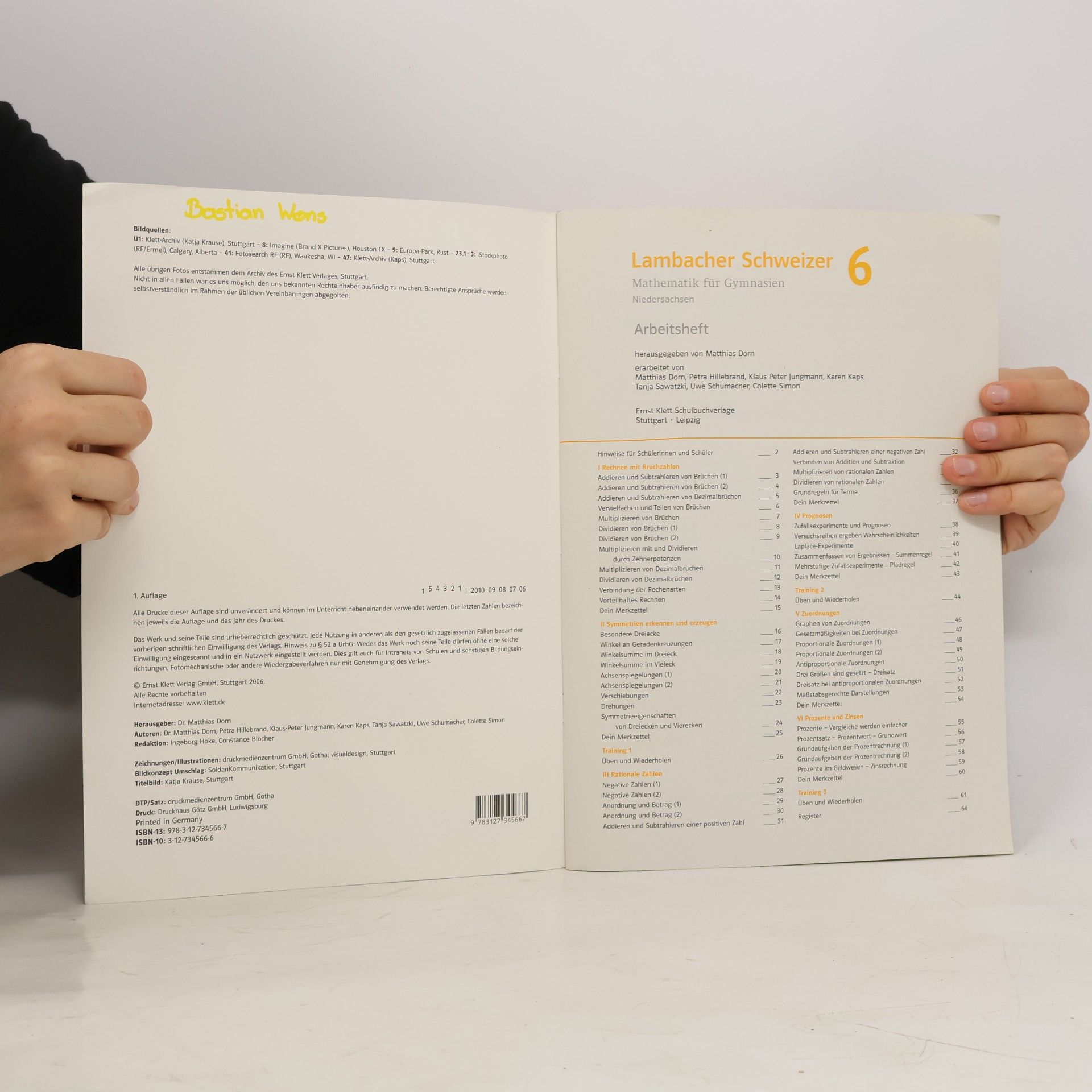 Lambacher Schweizer. LS Mathematik 6. Arbeitsheft. Neubearbeitung. Niedersachsen