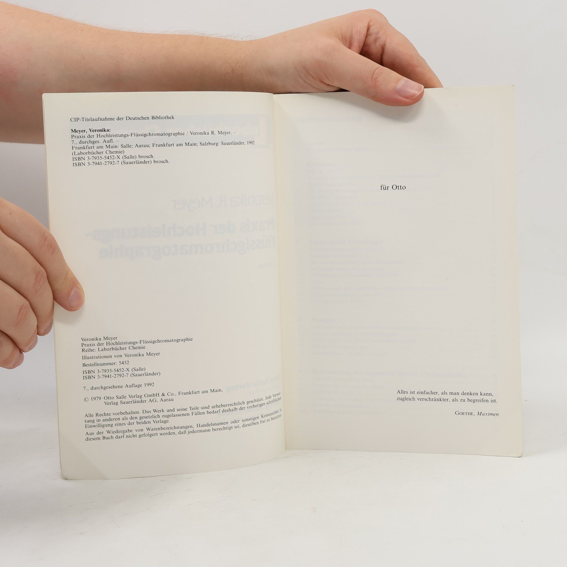 Veronika R. Meyer Laborbücher: Praxis der Hochleistungs-Flüssigchromatographie