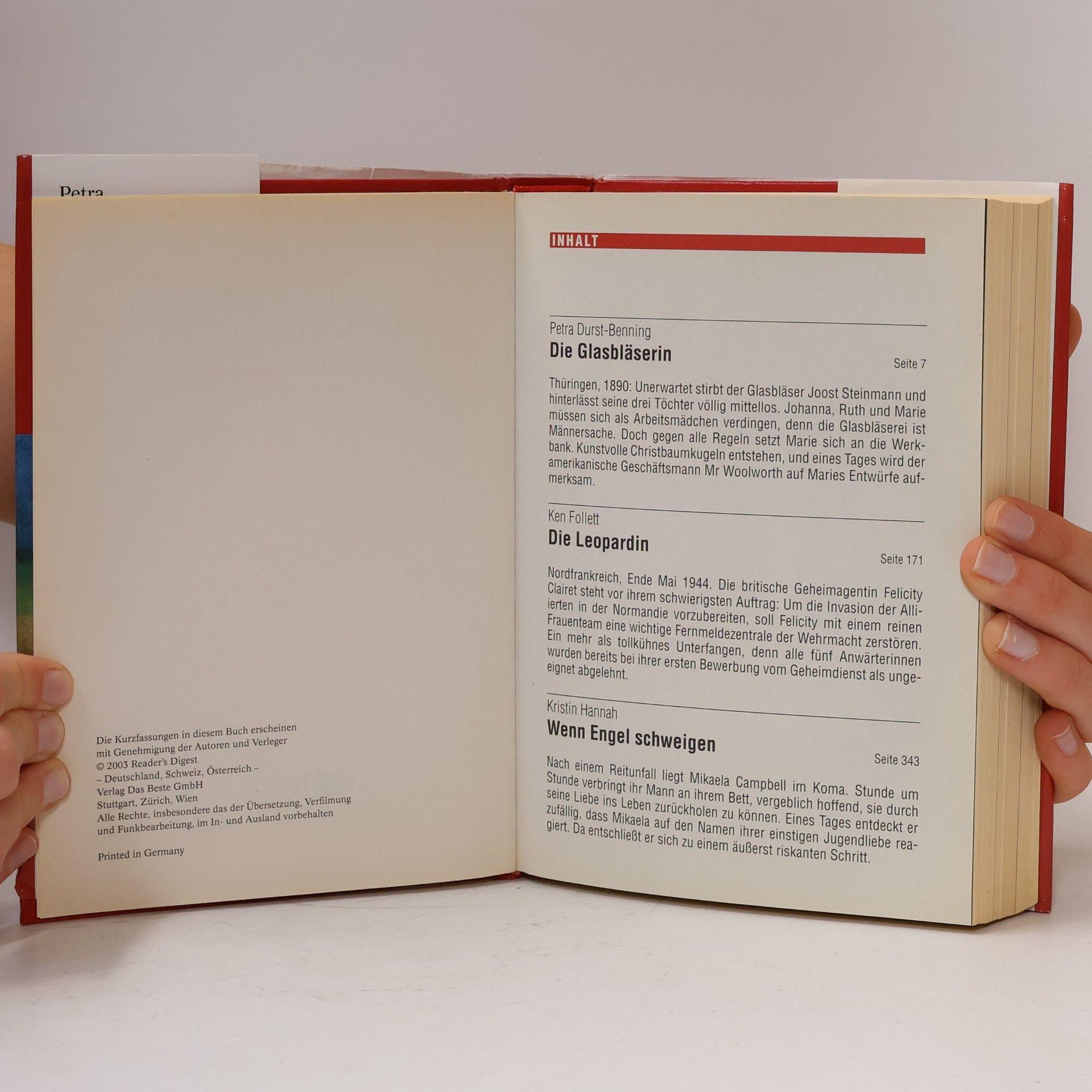Petra Durst Benning Readers Digest Auswahlbücher: Die Glasbläserin. Die Leopardin. Wenn Engel schweigen