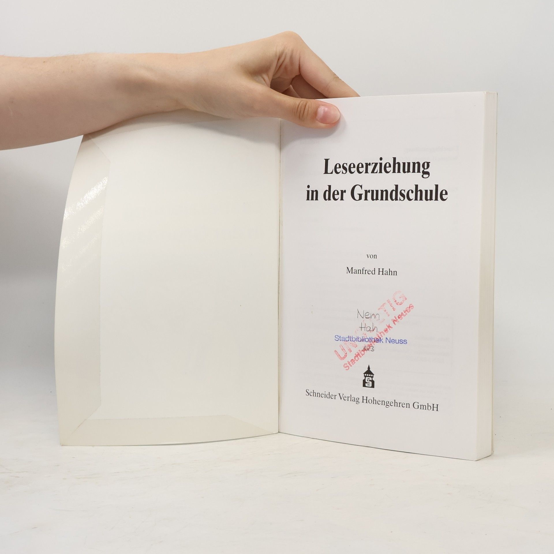 Manfred Hahn Leseerziehung in der Grundschule