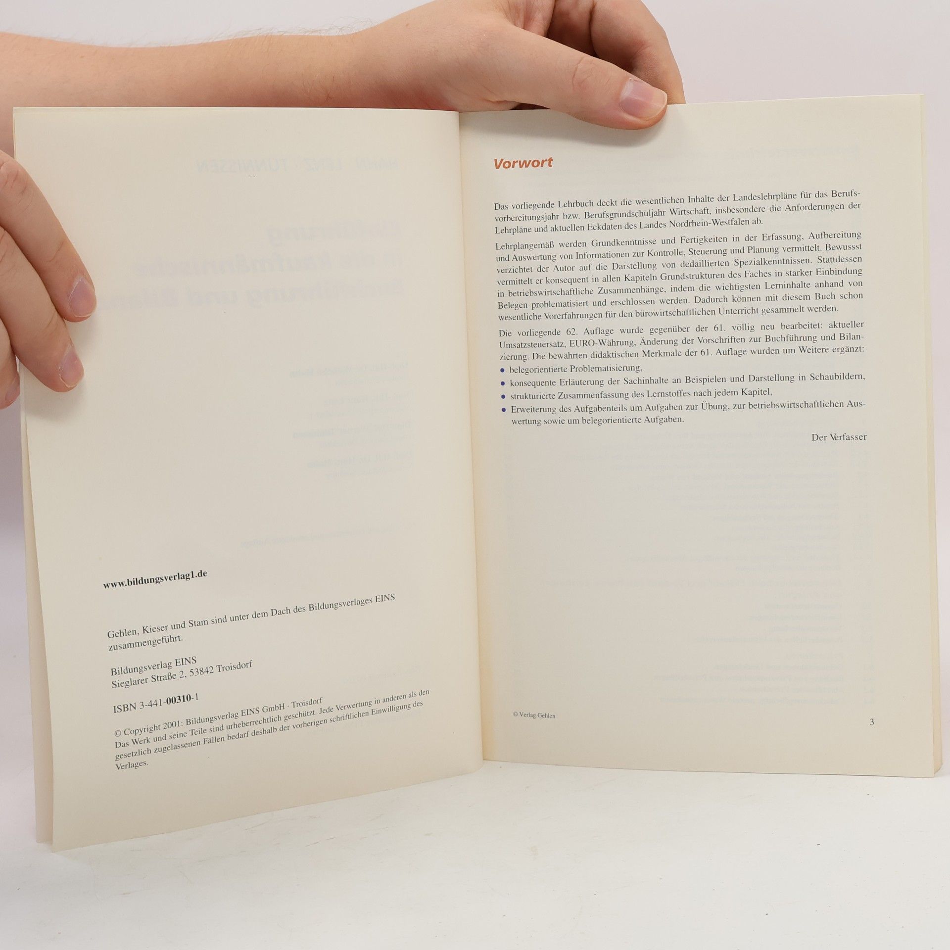Wilhelm Hahn Einführung in die kaufmännische Buchführung und Bilanz