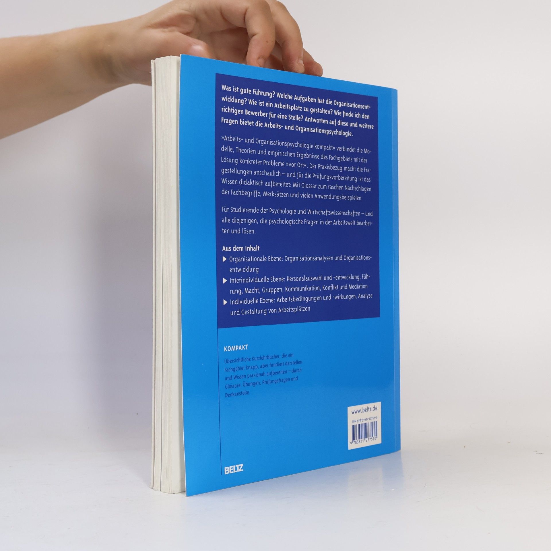 Elisabeth Kals Arbeits- und Organisationspsychologie kompakt