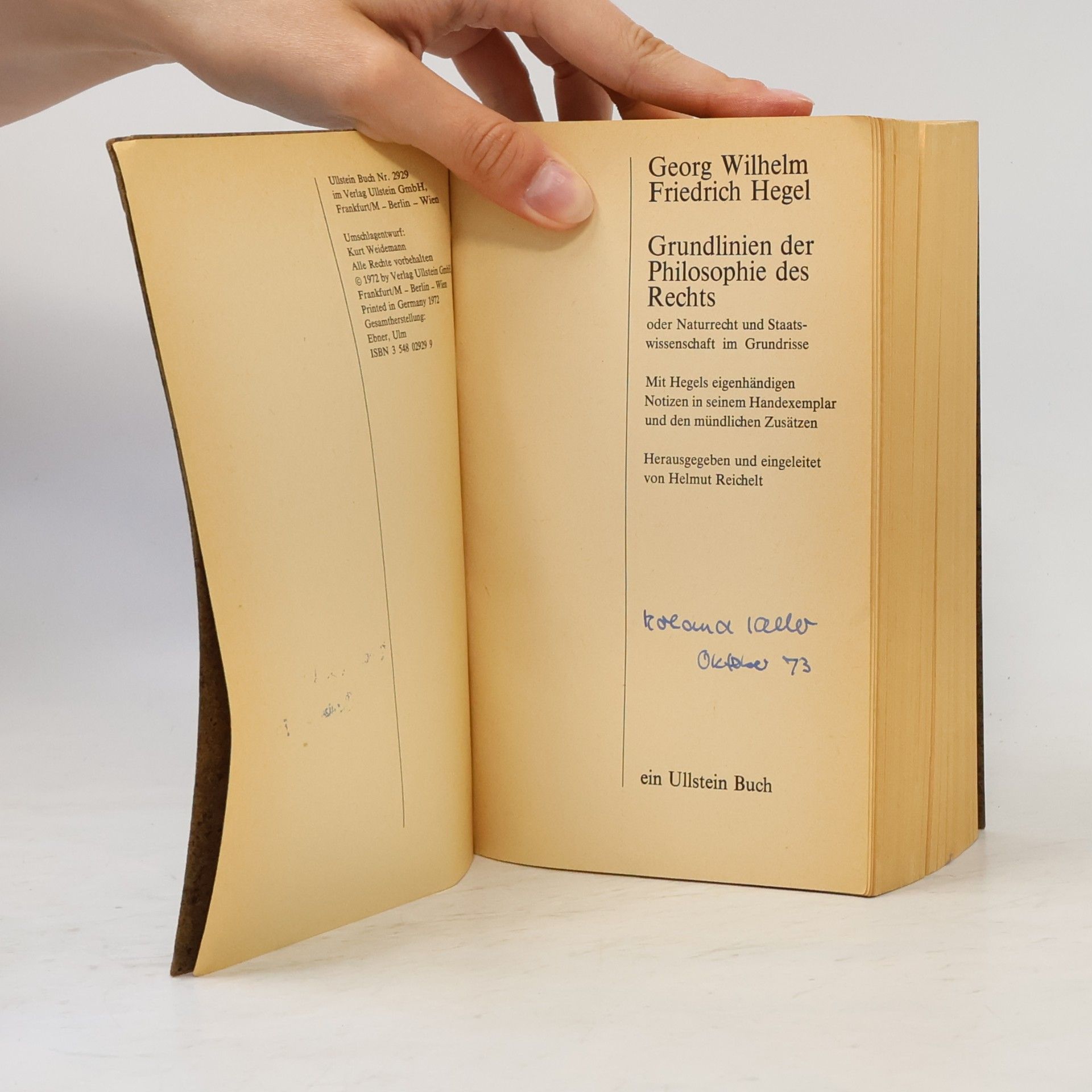 Georg Wilhelm Friedrich Hegel Grundlinien der Philosophie des Rechts