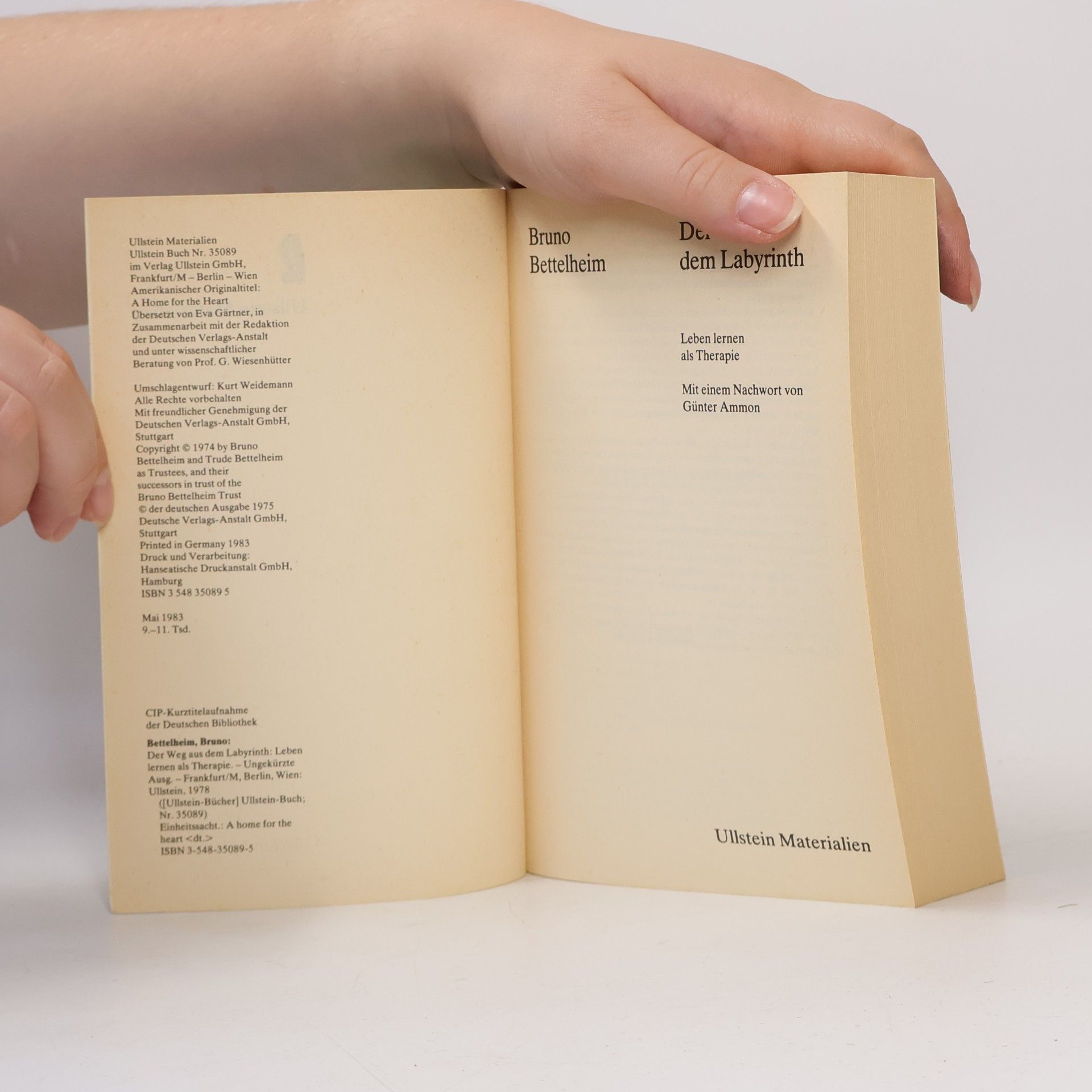 Bruno Bettelheim Ullstein Materialien: Der Weg aus dem Labyrinth