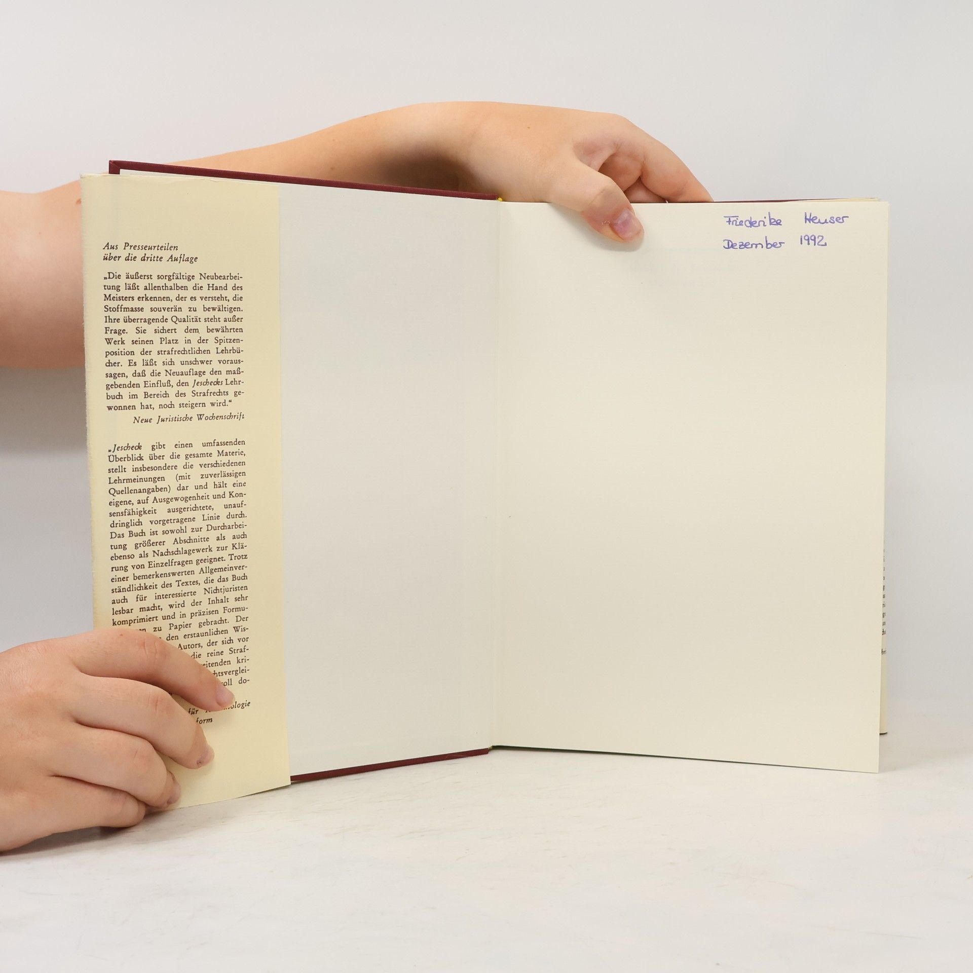 Hans Heinrich Jescheck Lehrbuch des Strafrechts, Allgemeiner Teil - Vierte Auflage