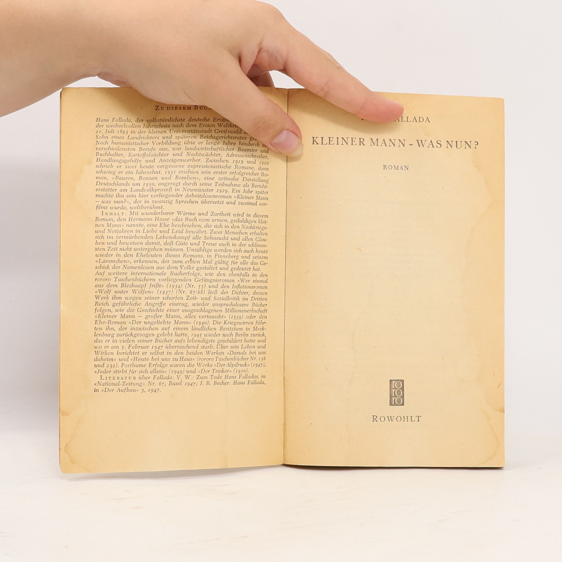 Hans Fallada Kleiner Mann - was nun?