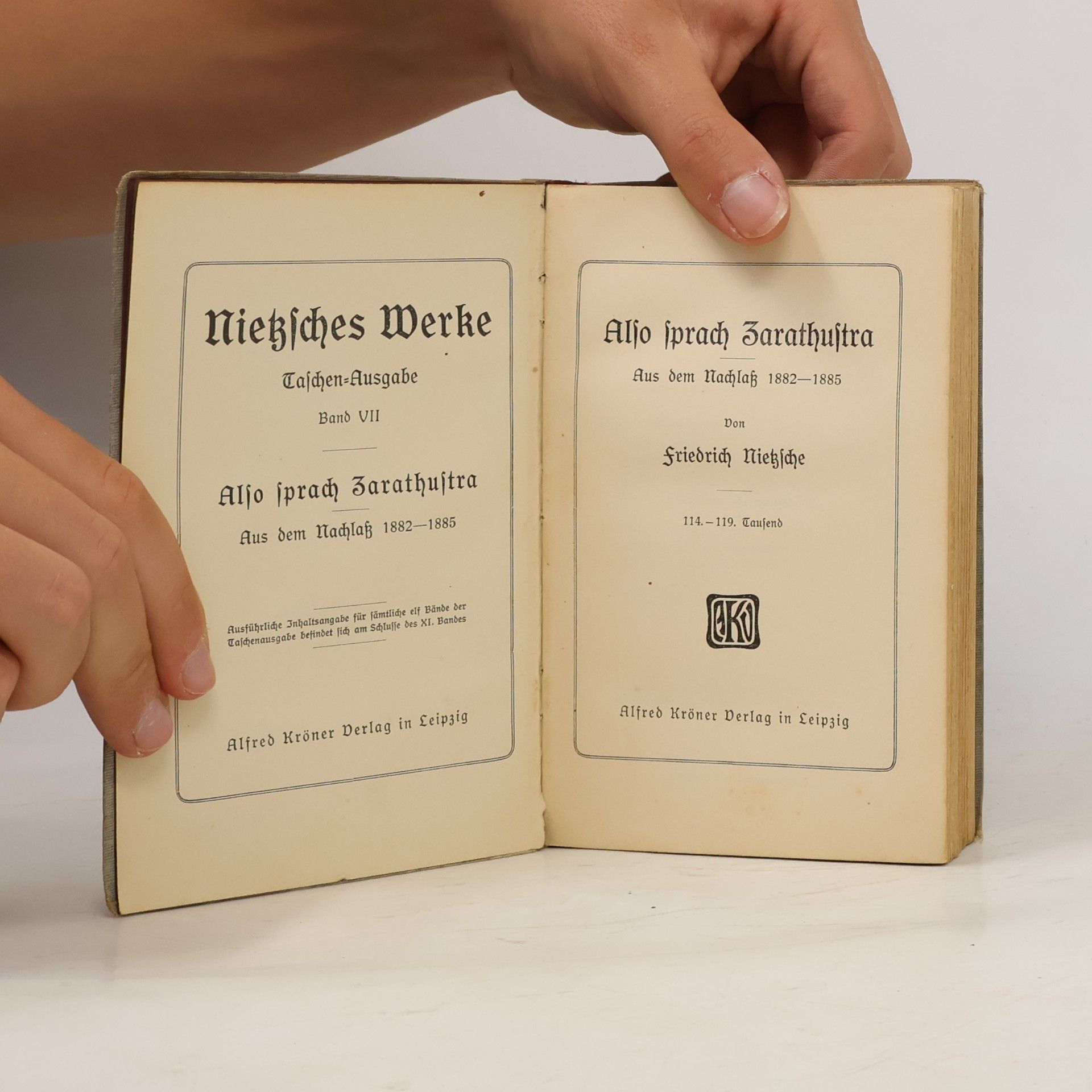 Friedrich Nietzsche Nietzsches Werke VII. Also sprach Zarathustra