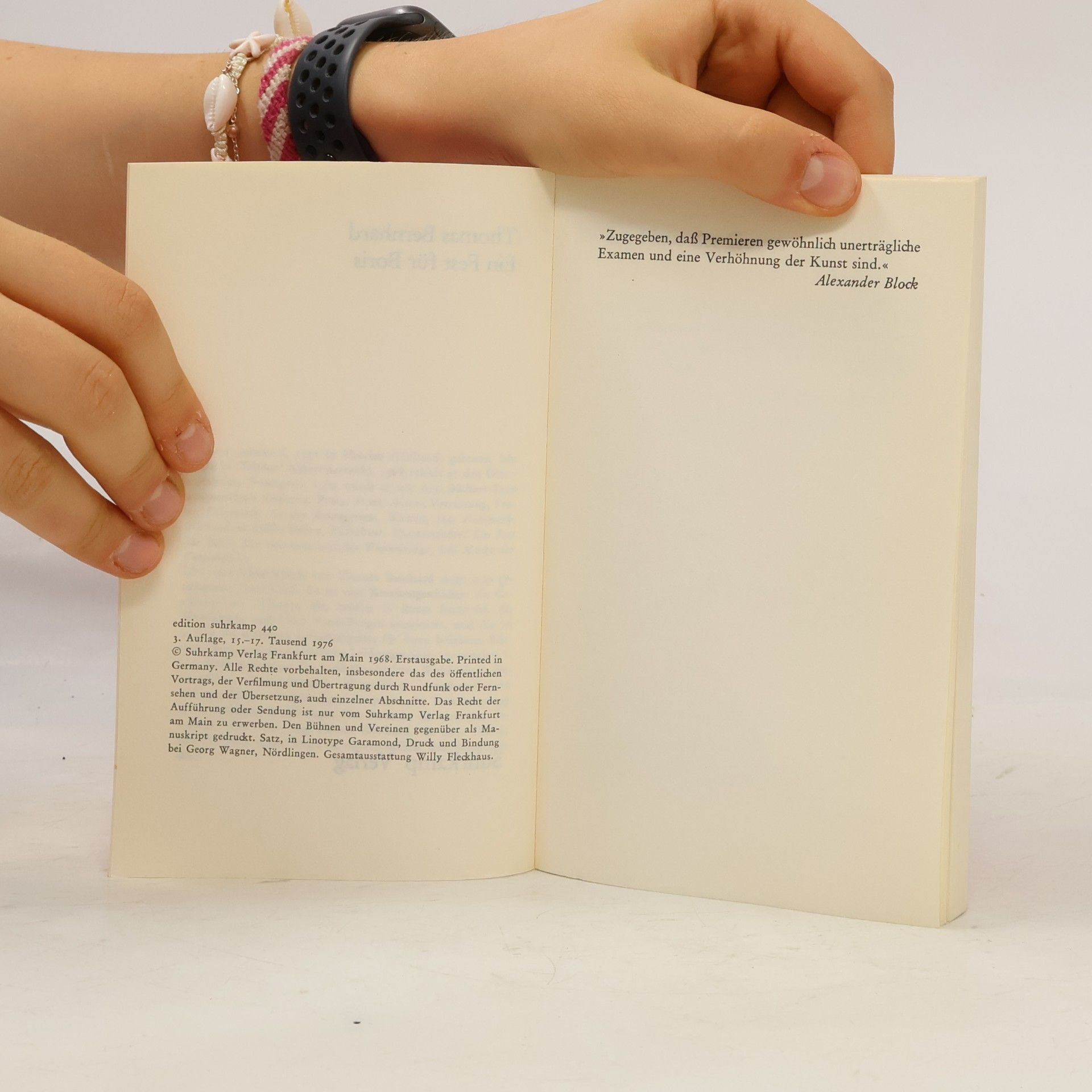 Thomas Bernhard Ein Fest für Boris