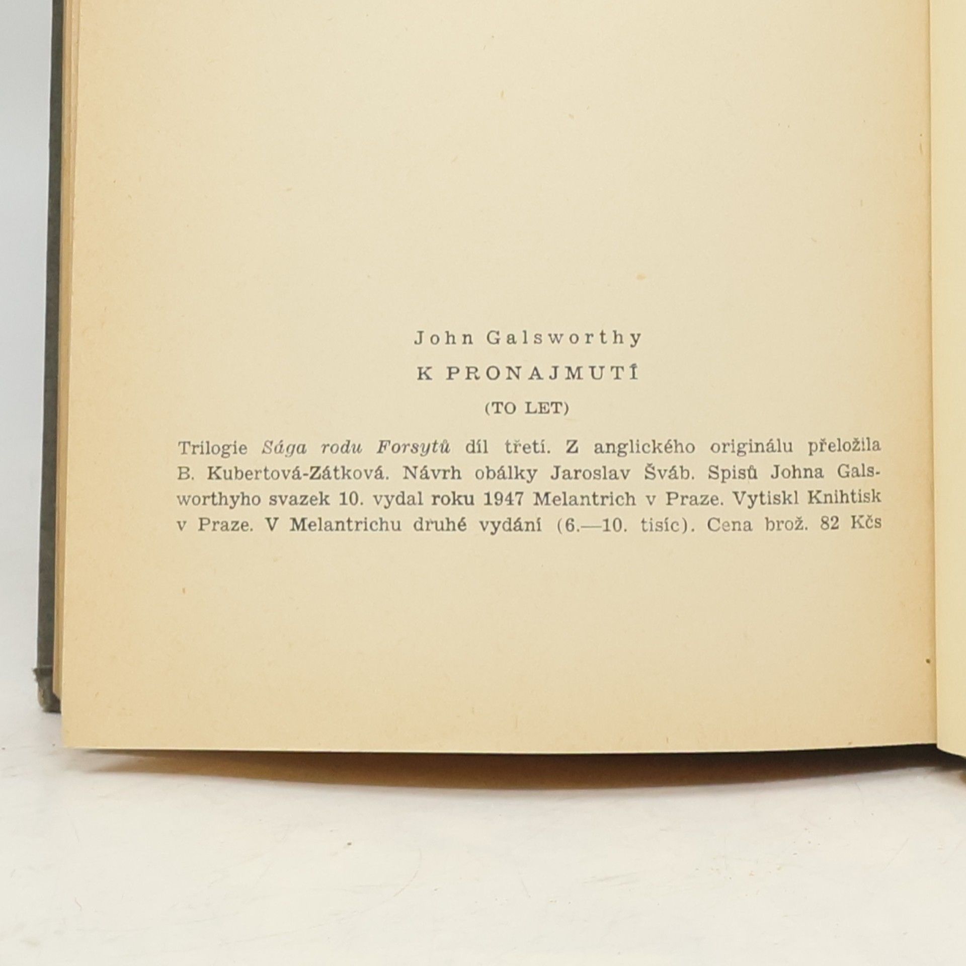 John Galsworthy K pronajmutí