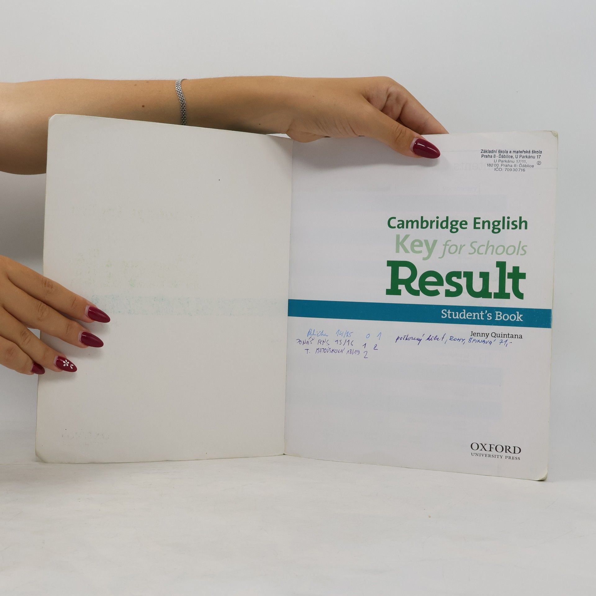 Jenny Quintana Cambridge English Key for Schools Result Student´s Book