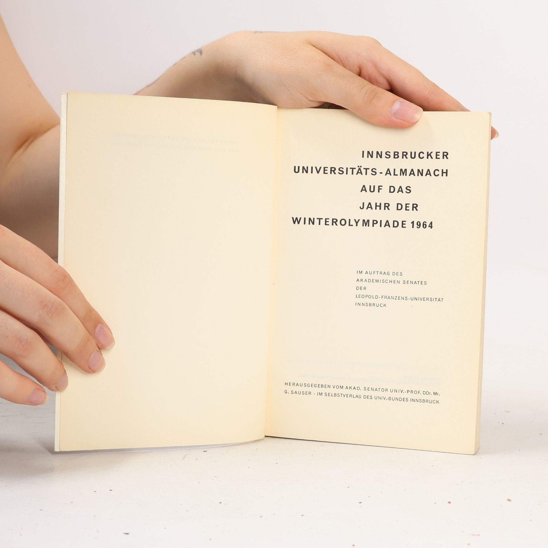 Autorenkollektiv Innsbrucker Universitäts Almanach auf das Jahr der Winterolympiade 1964