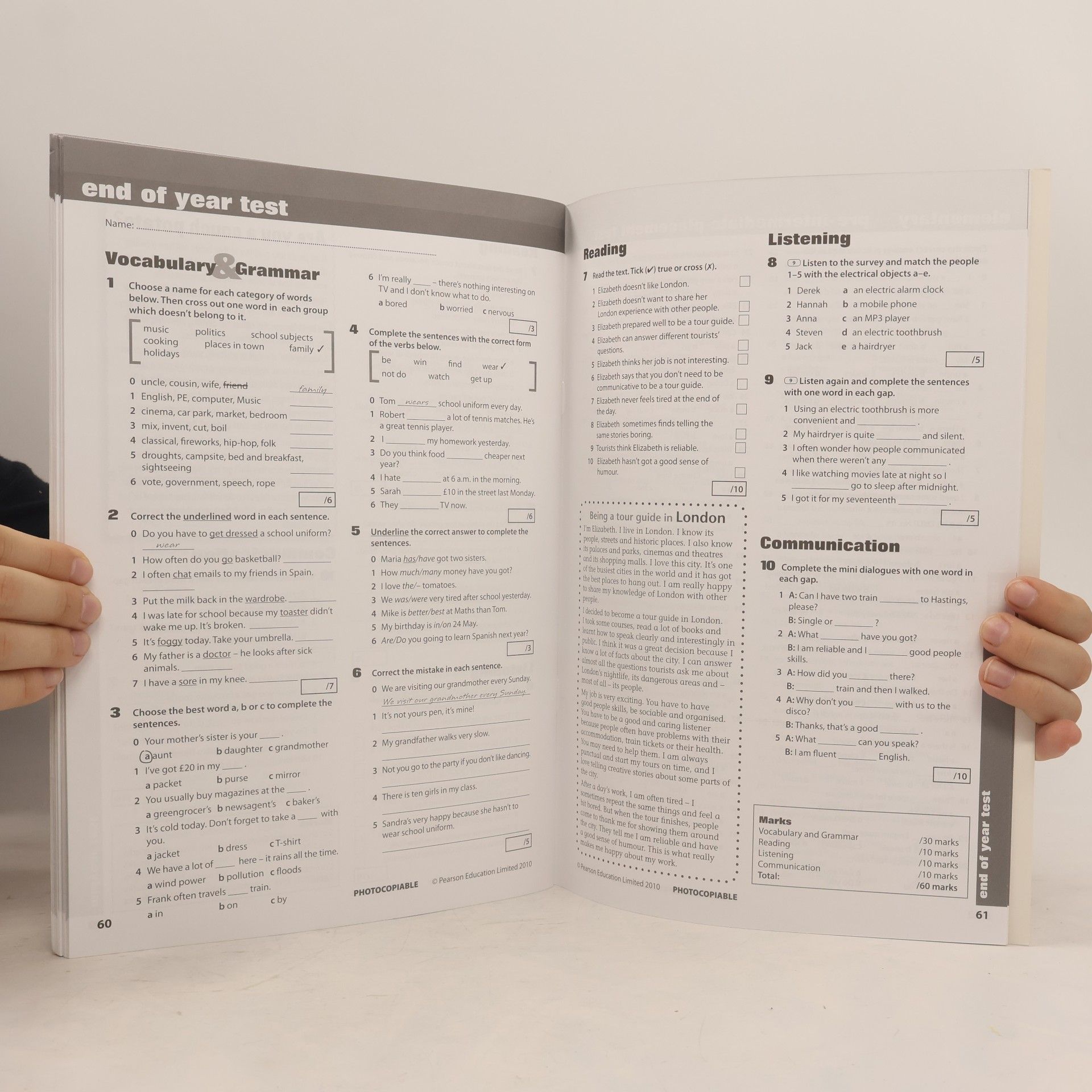 Dominika Chandler Real Life Global Elementary Test Book & Test Audio CD Pack