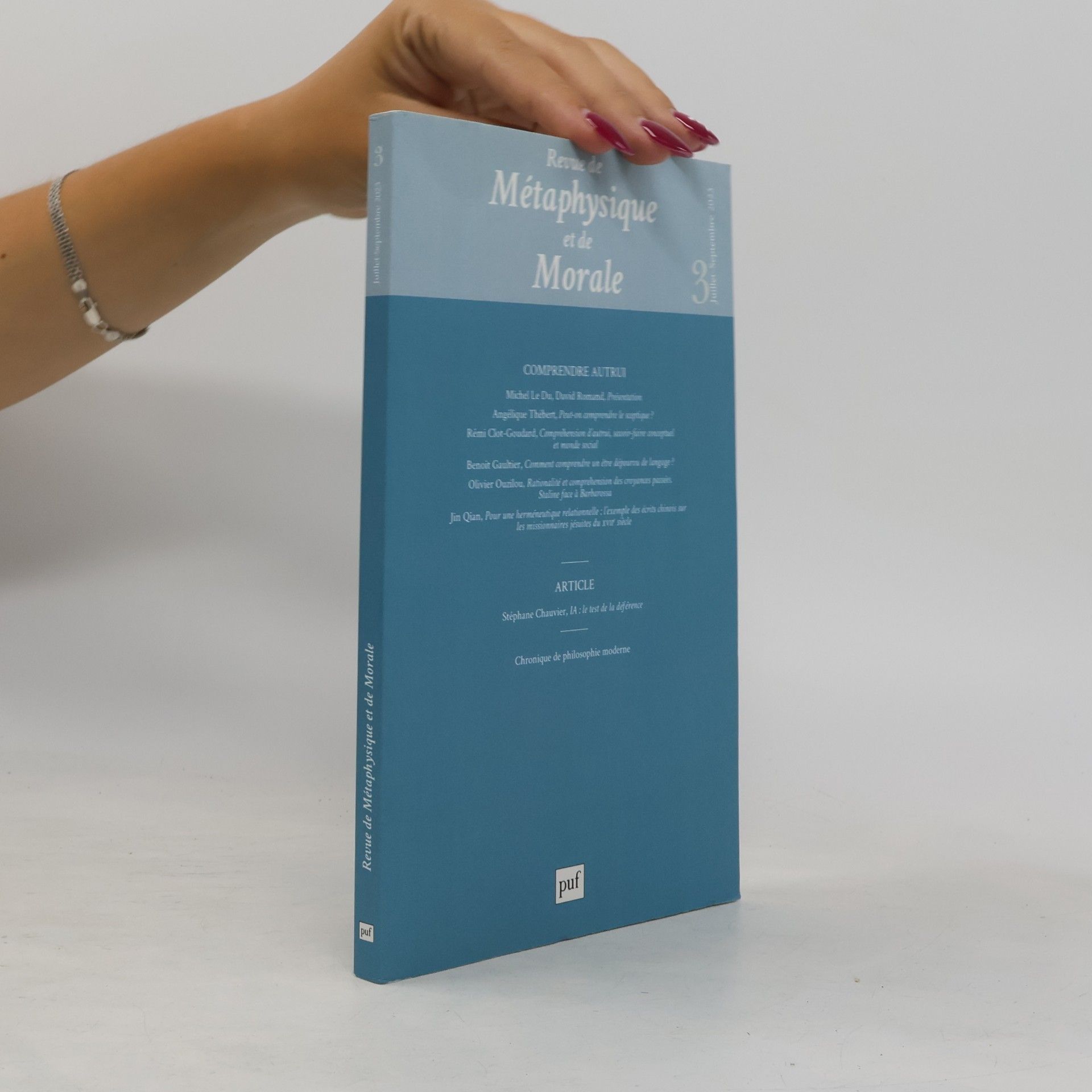 Autores varios Revue de métaphysique et de morale 2023-3: Comprendre autrui