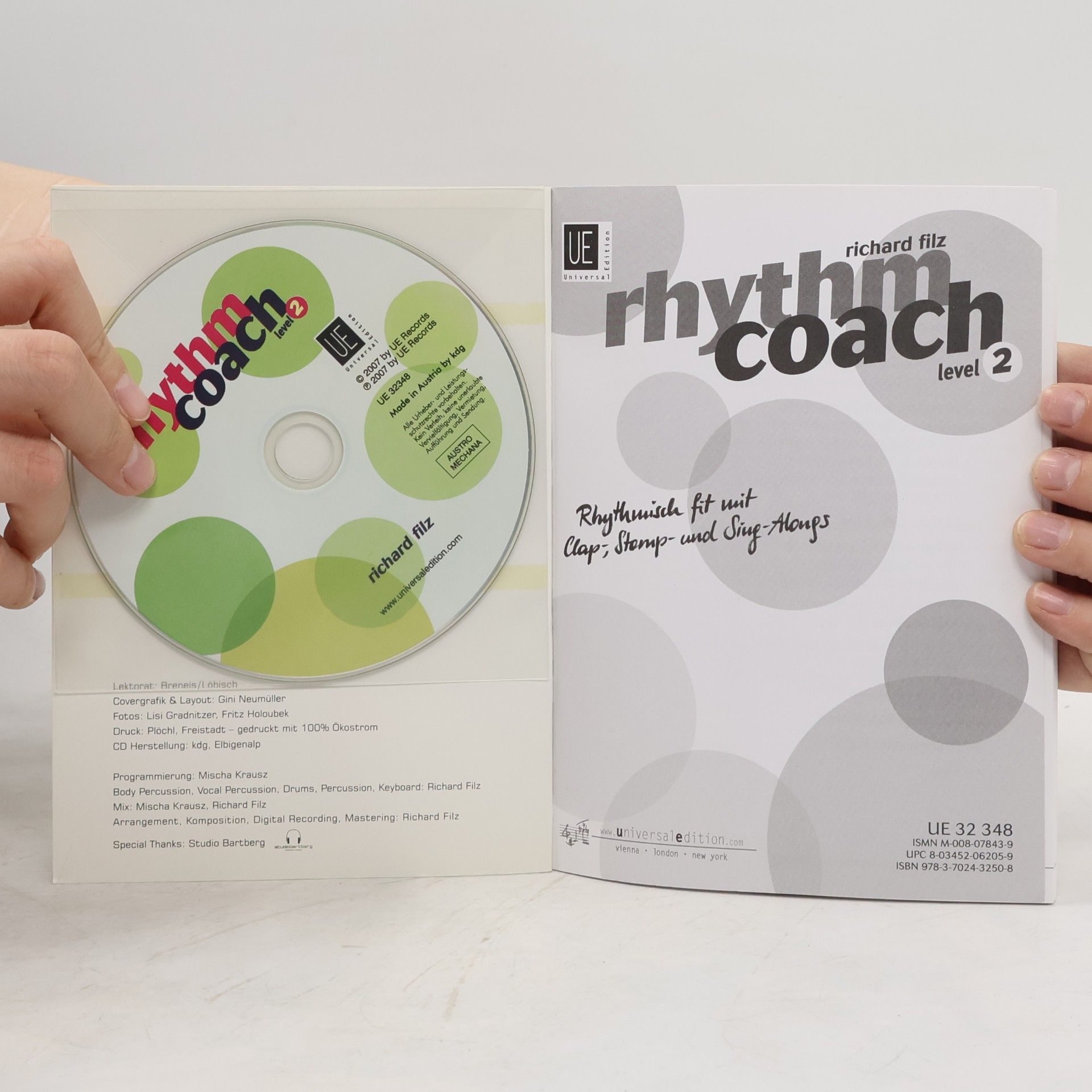 Richard Filz Rhythm Coach 2 mit CD: Der neue Pocket-Trainer für Überall und Jederzeit - ohne Instrument: Rhythmisch fit mit Clap-, Stomp- and Sing-Alongs. Band 2. ... Sänger und Tänzer. Ausgabe mit CD.