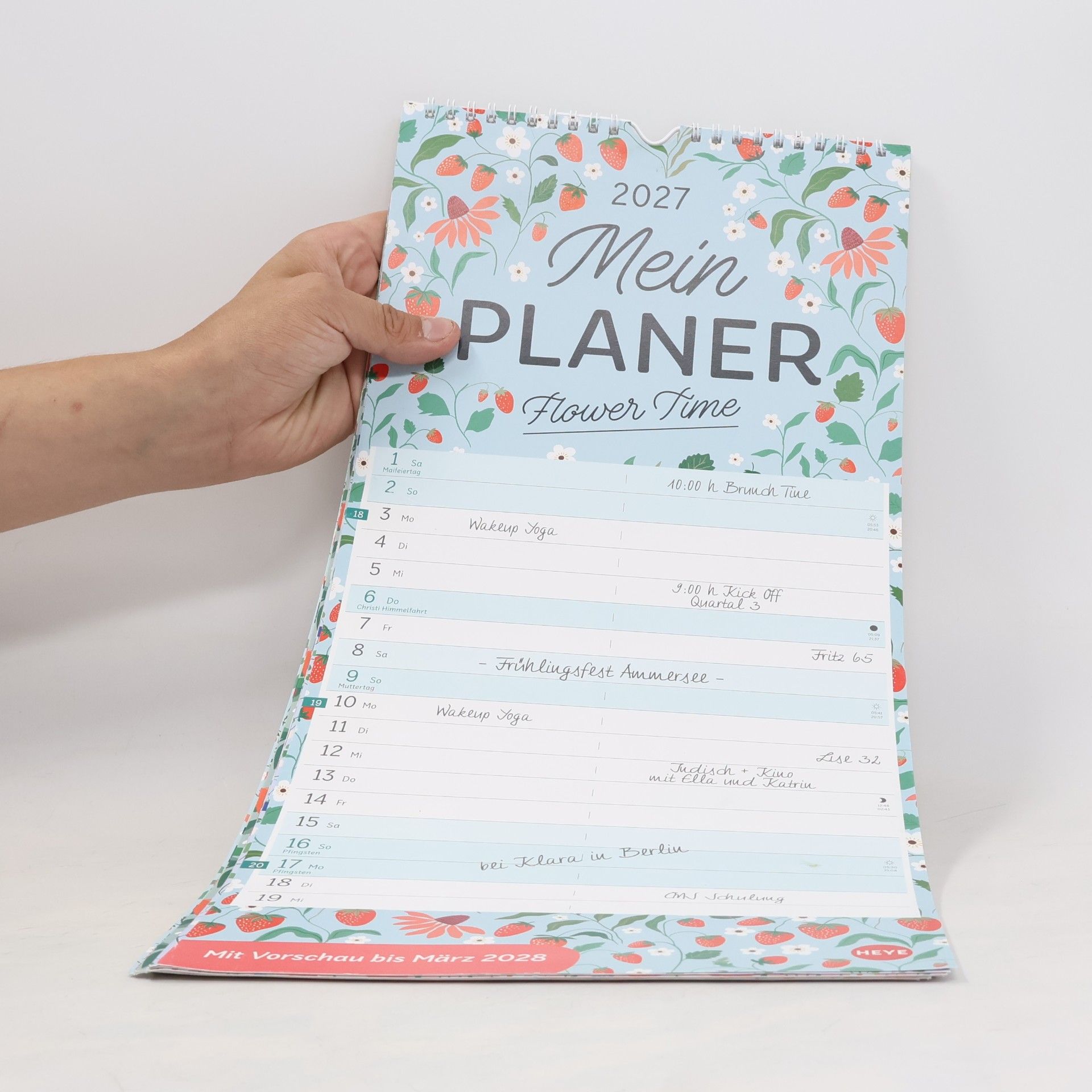 Deko-Mein Planer Flower Time 2027: Vintage-inspiriert mit modernem Touch: Terminplaner für die Wand im Format 21 x 45 cm. Praktischer Wandkalender mit 2 Spalten