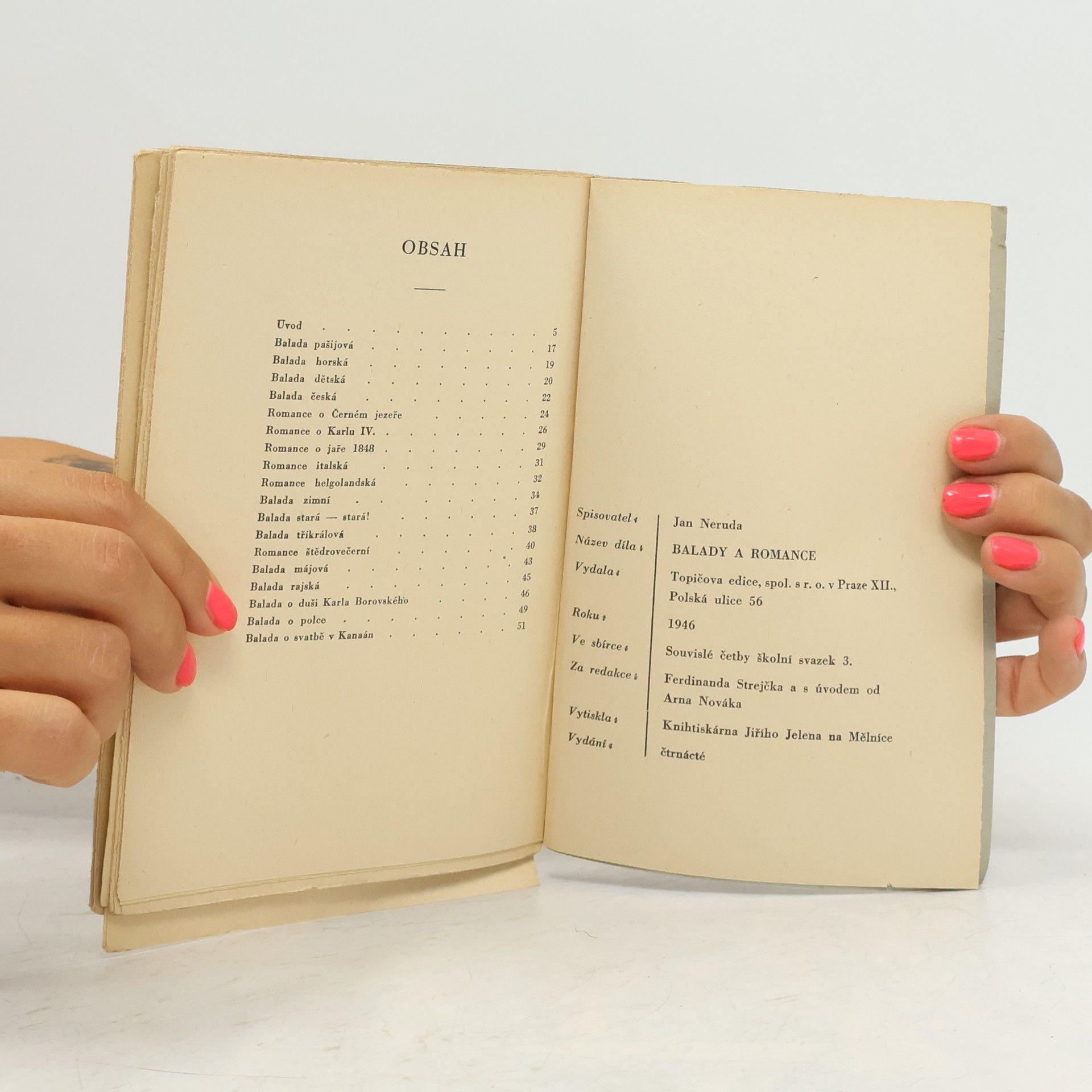 Jan Neruda Balady a romance