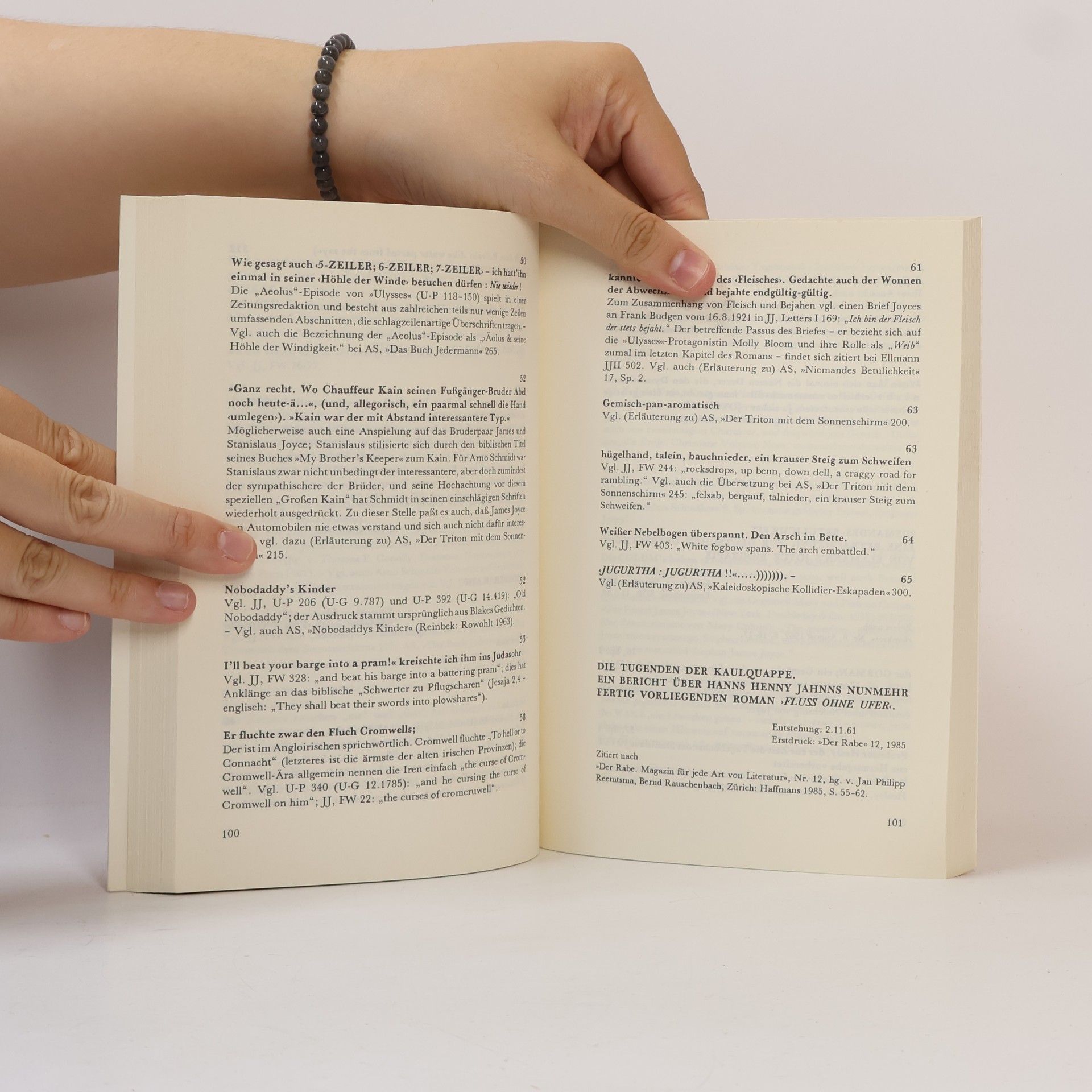 Friedhelm Rathjen "... schlechte Augen": James Joyce bei Arno Schmidt vor "Zettels Traum"